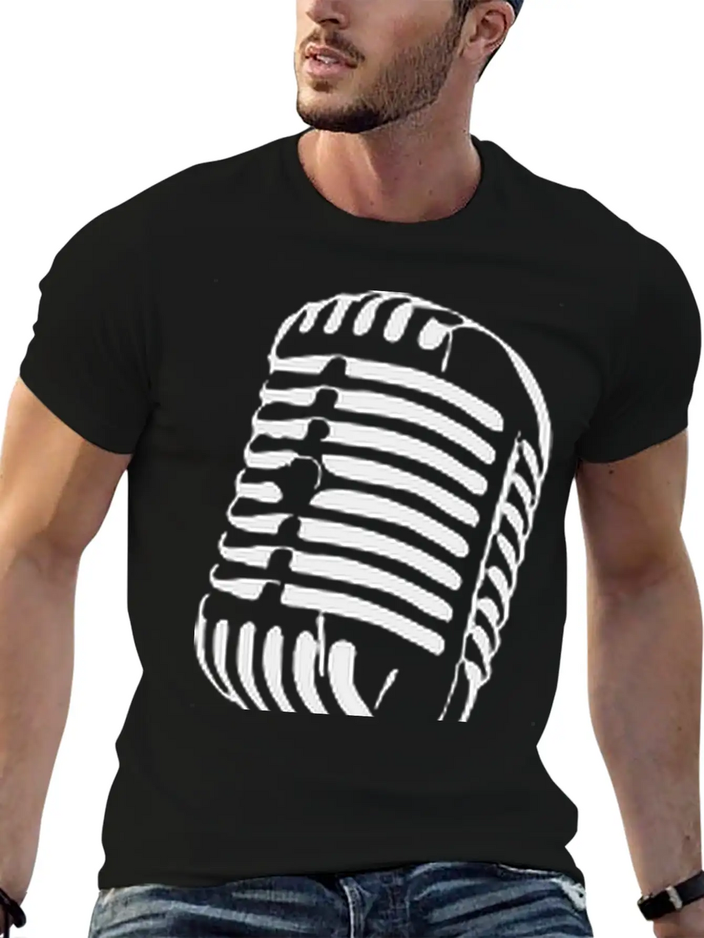 Microphone Stylish Everyday T-Shirt – Unisex Basic Cotton Tee