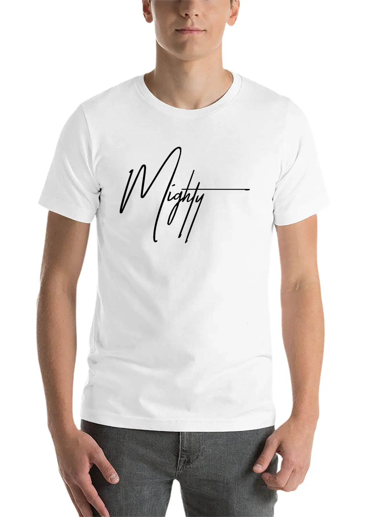 Mighty – Strength In Every Step Breathable Graphic T-Shirt – Perfect For Casual Days