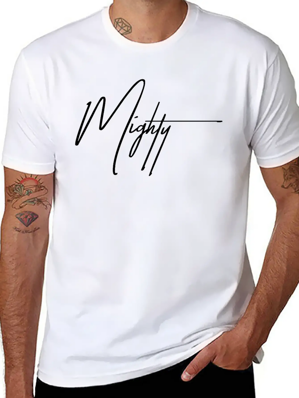 Mighty – Strength In Every Step Breathable Graphic T-Shirt – Perfect For Casual Days