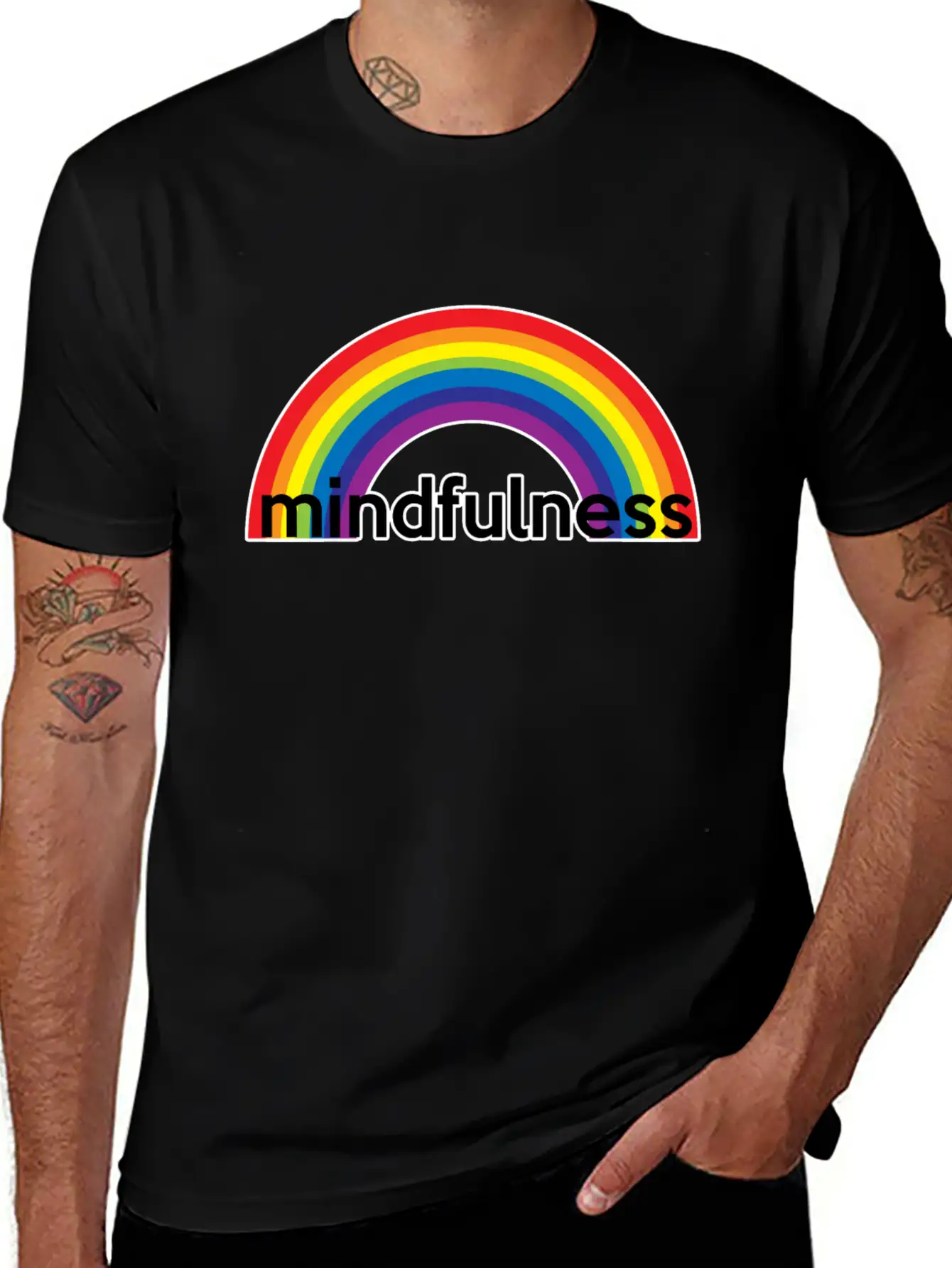 Mindfulness Rainbow Classic Cotton Tee – Unisex Comfort For Any Season