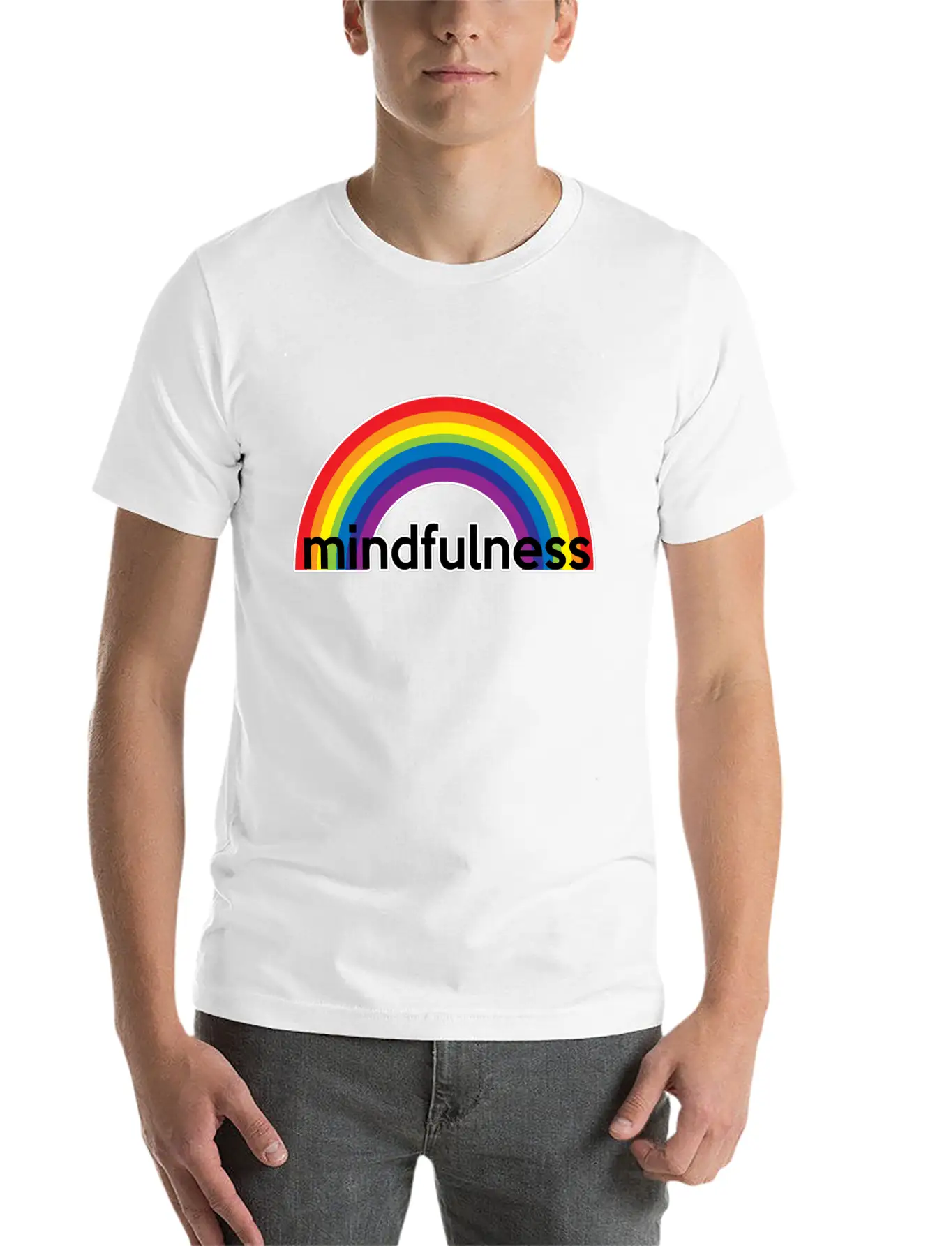 Mindfulness Rainbow Classic Cotton Tee – Unisex Comfort For Any Season