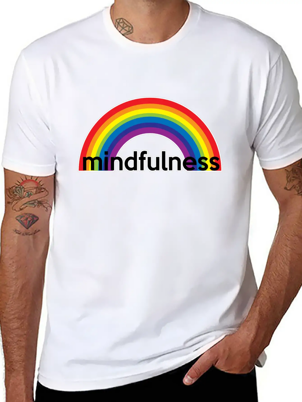 Mindfulness Rainbow Classic Cotton Tee – Unisex Comfort For Any Season