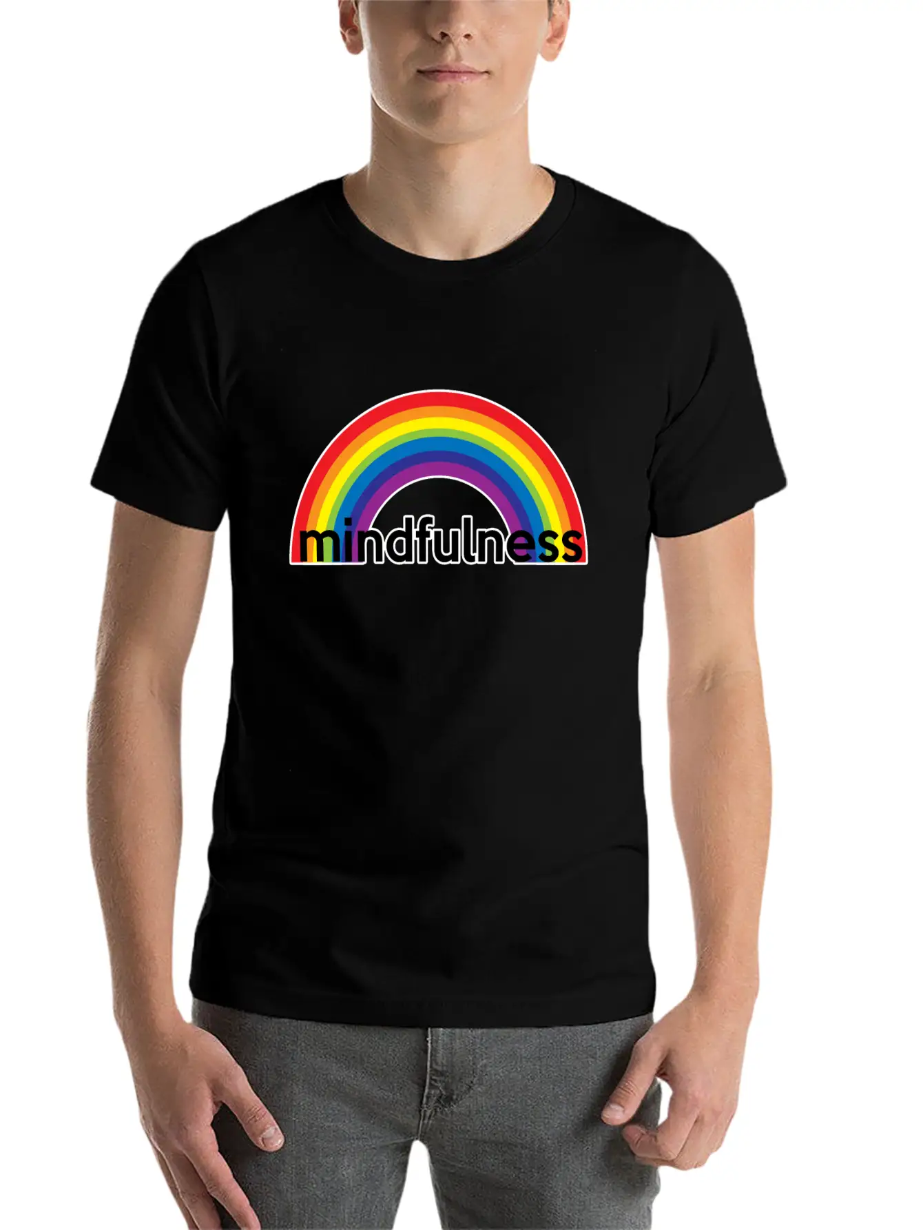 Mindfulness Rainbow Classic Cotton Tee – Unisex Comfort For Any Season