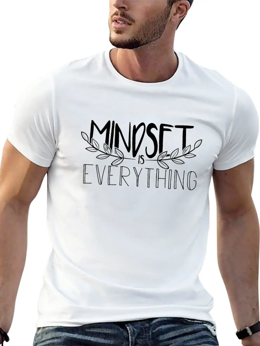 Mindset Is Everything Think Positive Essential Cotton Tee For Daily Outfits – Unisex Style