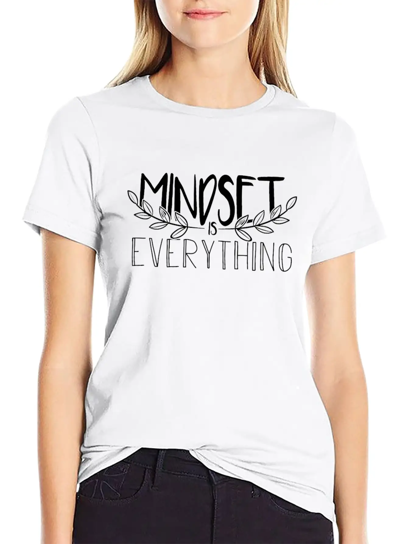 Mindset Is Everything Think Positive Essential Cotton Tee For Daily Outfits – Unisex Style