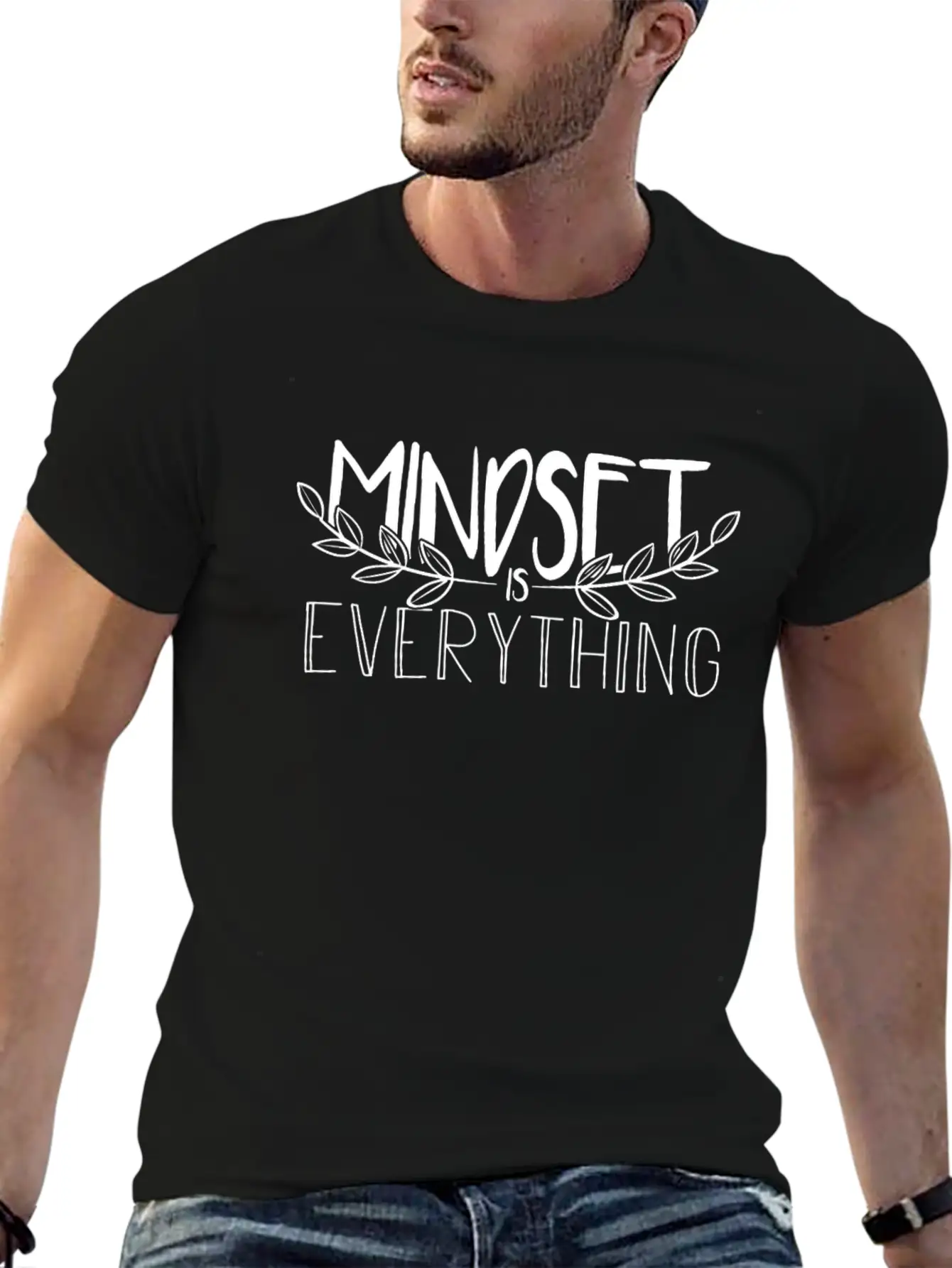 Mindset Is Everything Think Positive Essential Cotton Tee For Daily Outfits – Unisex Style