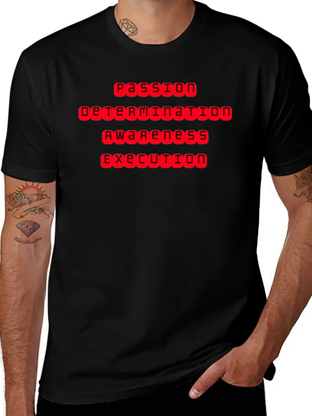 Mindset Slogan Sticker Stylish Everyday T-Shirt – Unisex Basic Cotton Tee