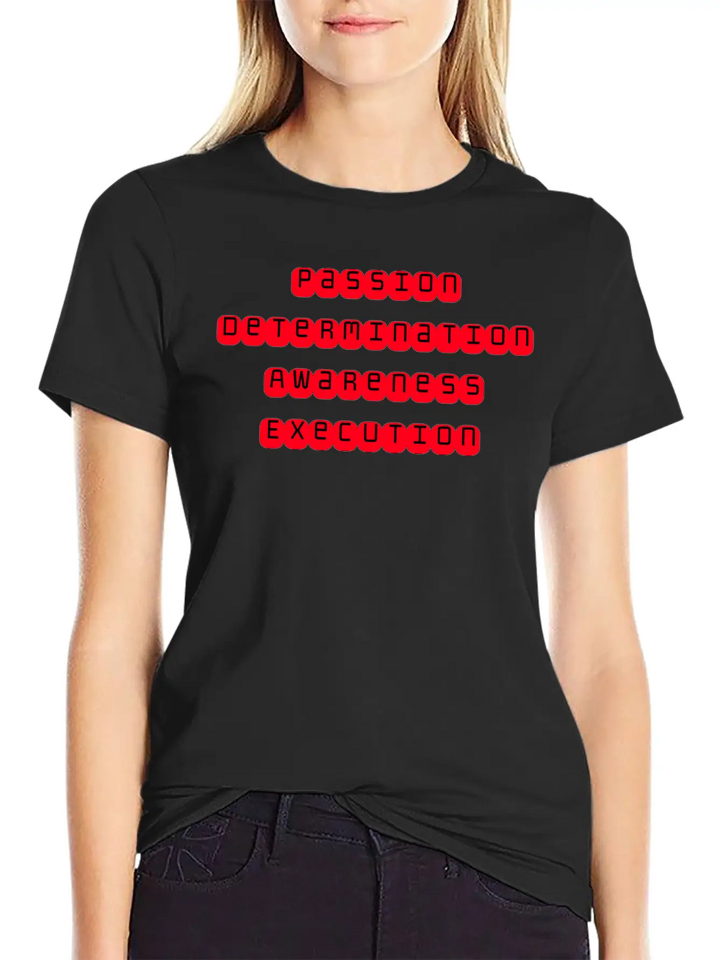Mindset Slogan Sticker Stylish Everyday T-Shirt – Unisex Basic Cotton Tee