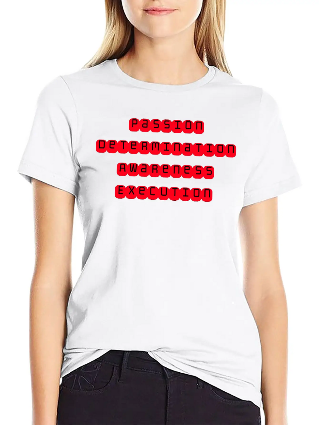 Mindset Slogan Sticker Stylish Everyday T-Shirt – Unisex Basic Cotton Tee