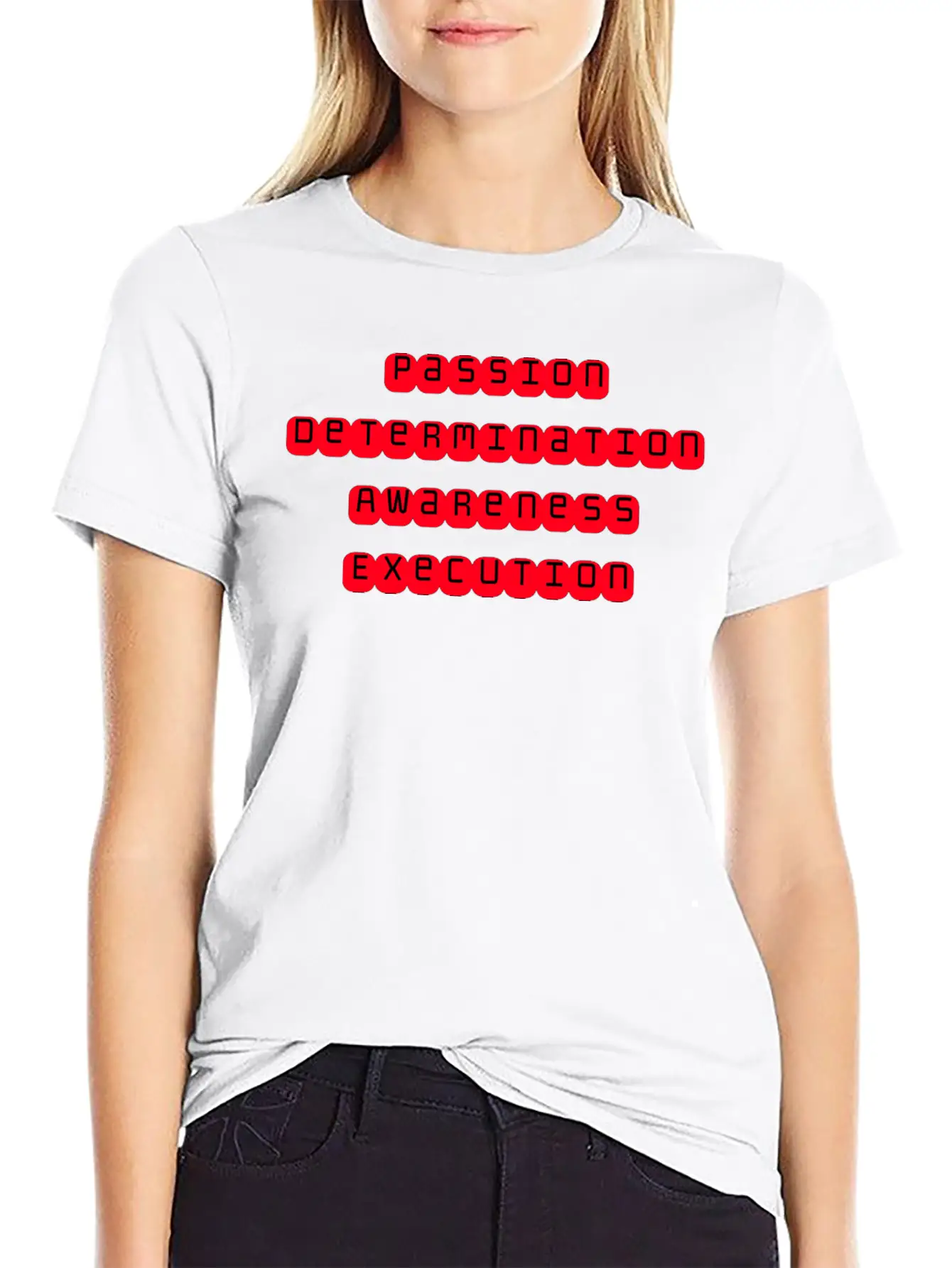 Mindset Slogan Sticker Stylish Everyday T-Shirt – Unisex Basic Cotton Tee