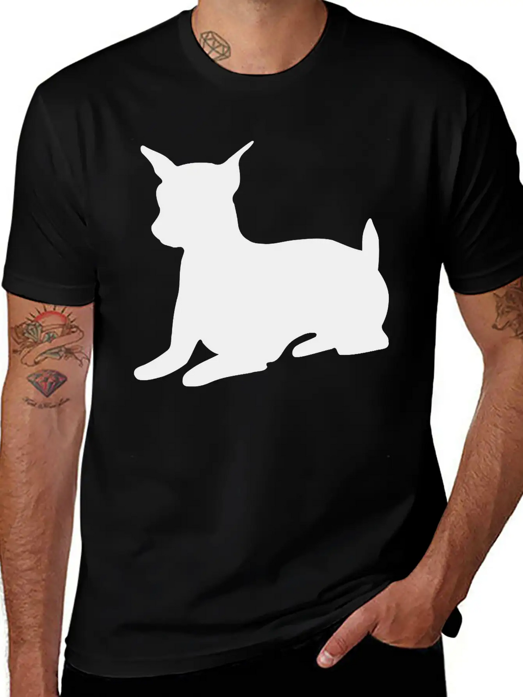 Miniature Pinscher Shadow Essential Cotton Tee For Daily Outfits – Unisex Style