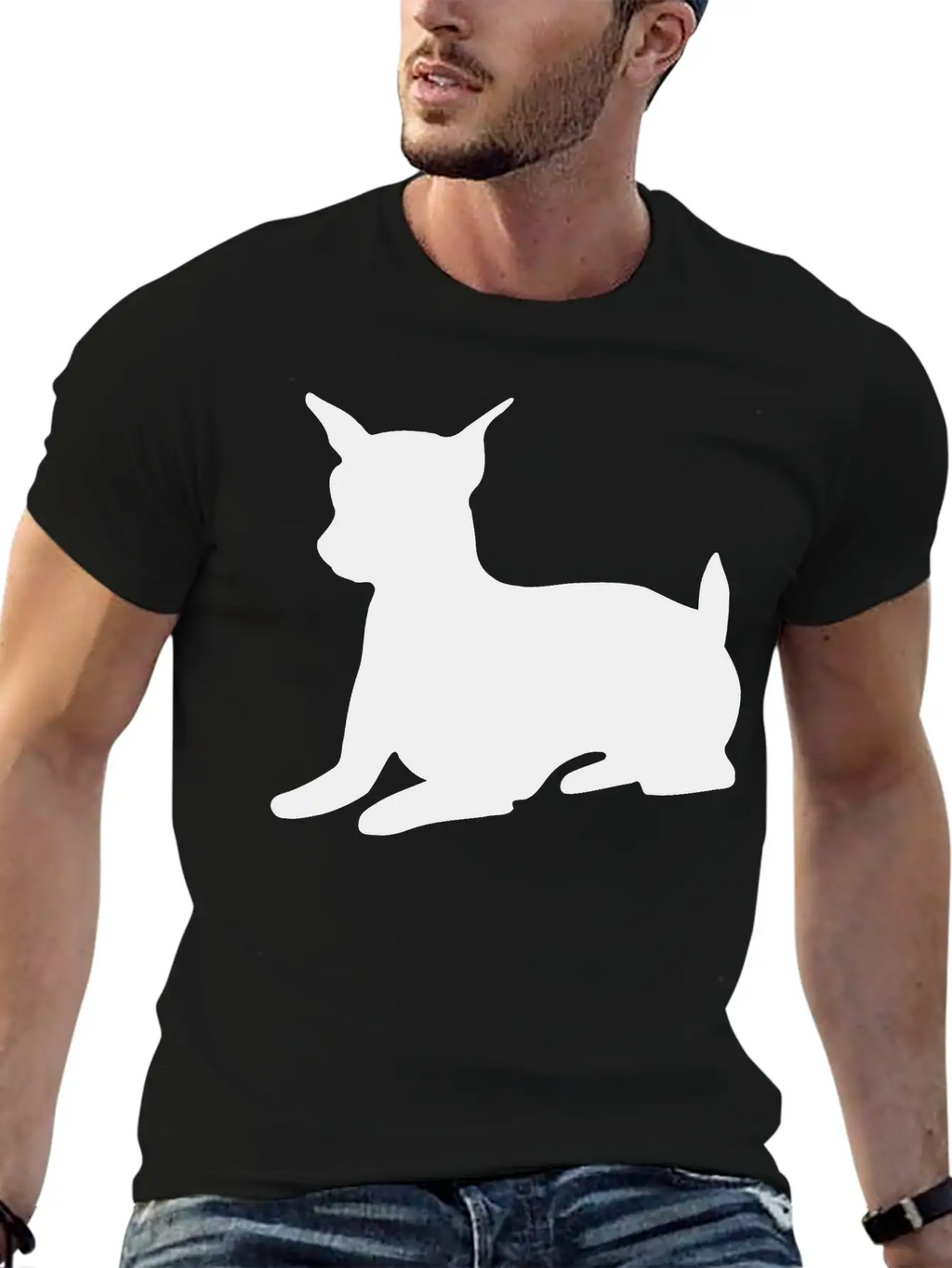 Miniature Pinscher Shadow Essential Cotton Tee For Daily Outfits – Unisex Style