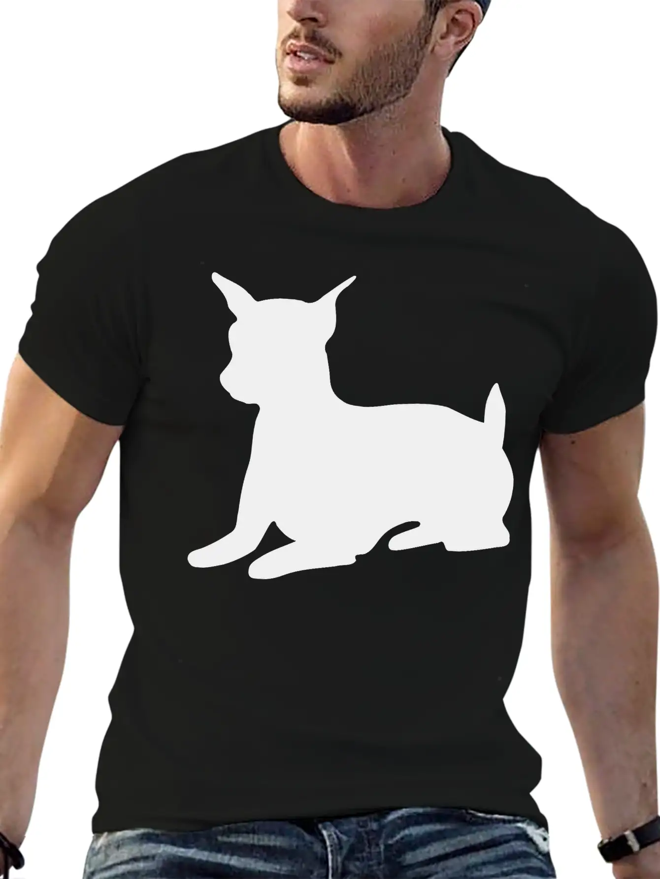 Miniature Pinscher Shadow Essential Cotton Tee For Daily Outfits – Unisex Style