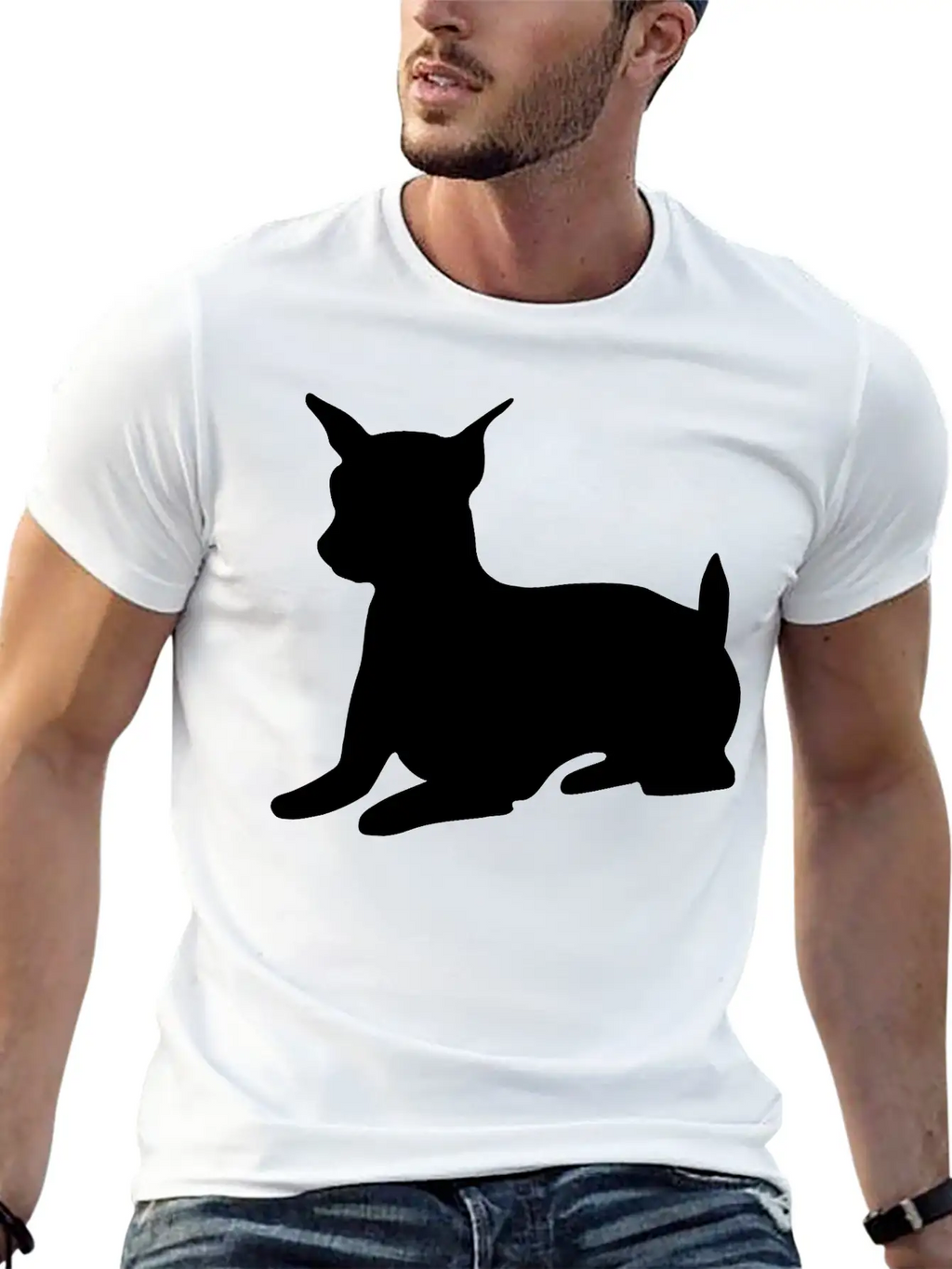 Miniature Pinscher Shadow Essential Cotton Tee For Daily Outfits – Unisex Style