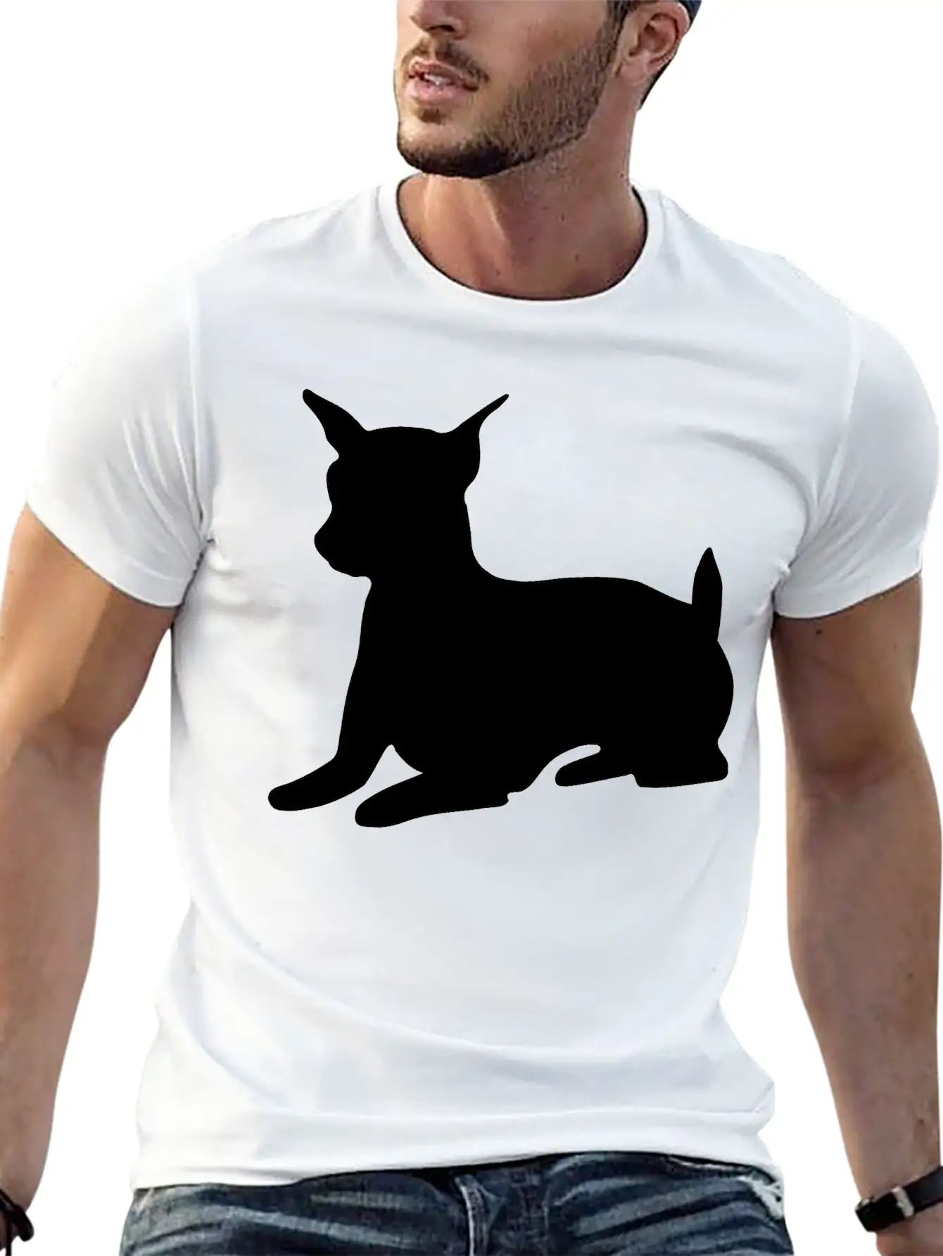 Miniature Pinscher Shadow Essential Cotton Tee For Daily Outfits – Unisex Style