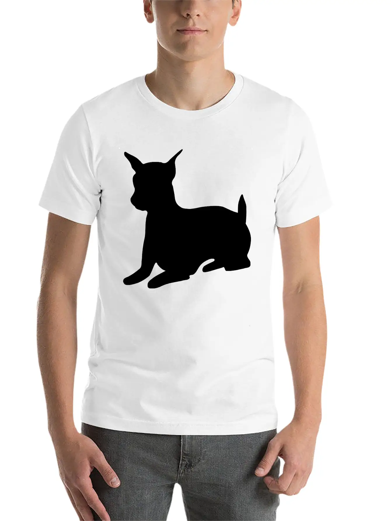 Miniature Pinscher Shadow Essential Cotton Tee For Daily Outfits – Unisex Style