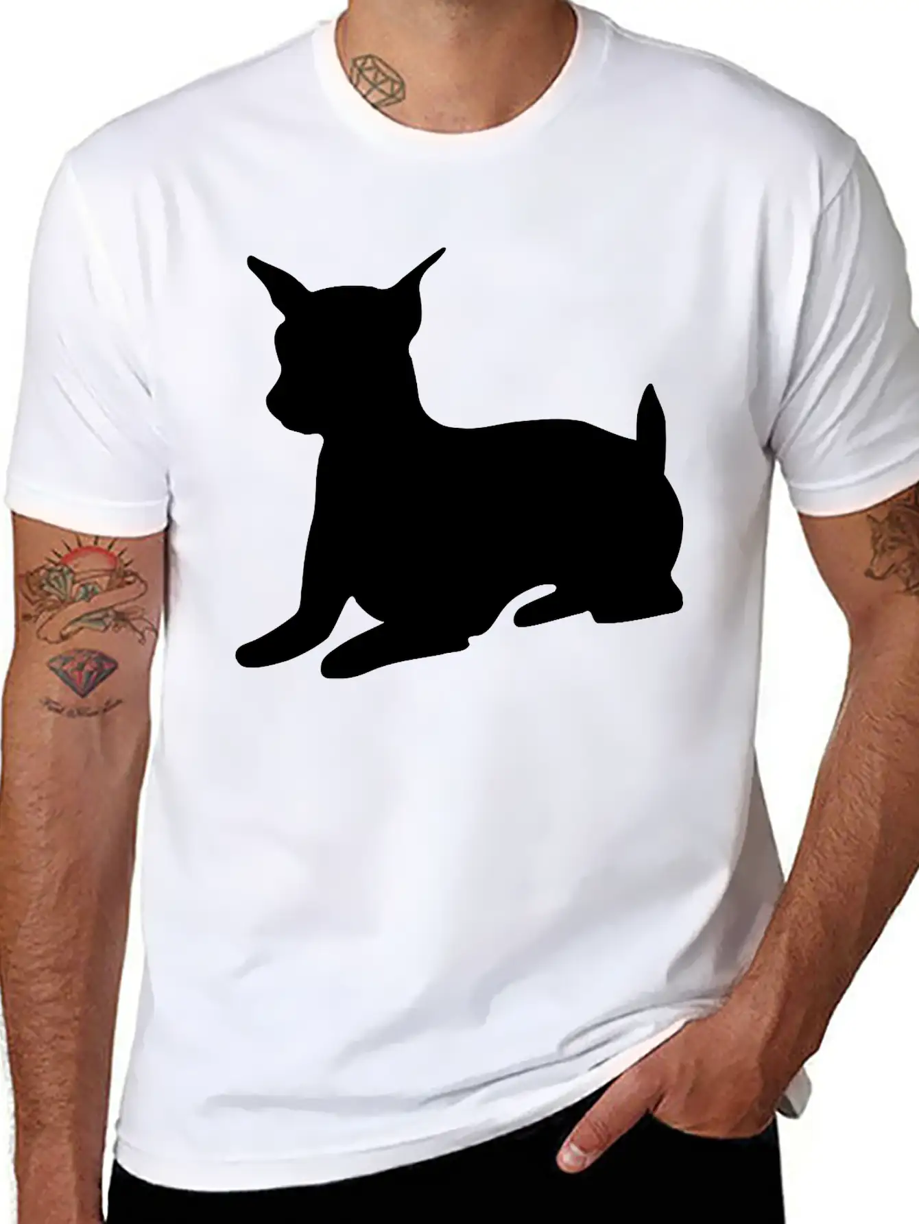 Miniature Pinscher Shadow Essential Cotton Tee For Daily Outfits – Unisex Style