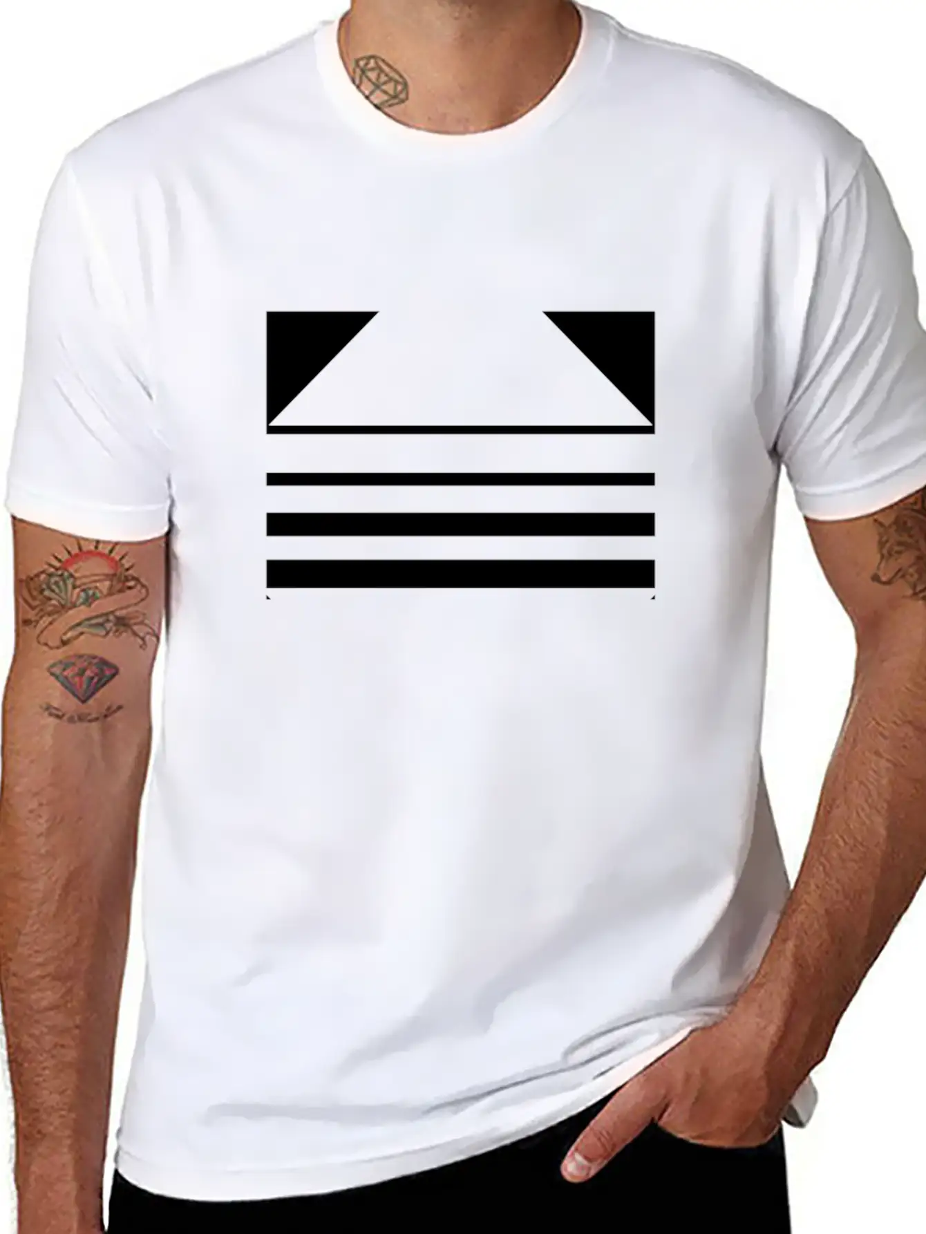 Minimal Geometric 188 Breathable Soft Cotton T-Shirt – Timeless Casual Look
