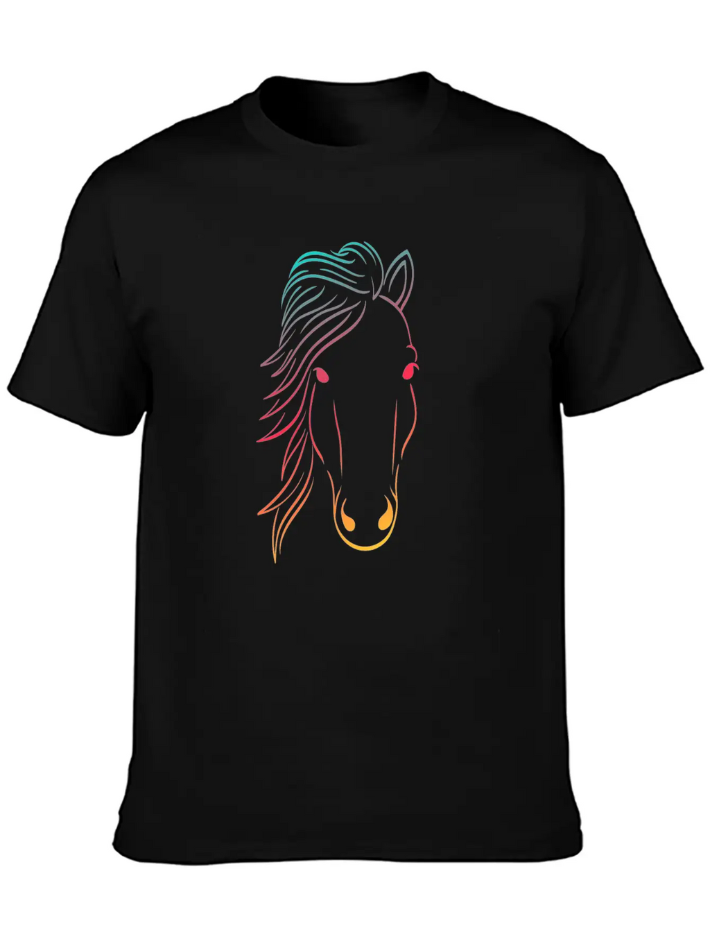 Minimal Neon Horse Design Horsing Shirt For Horse Breathable Soft Cotton T-Shirt – Timeless Casual Look
