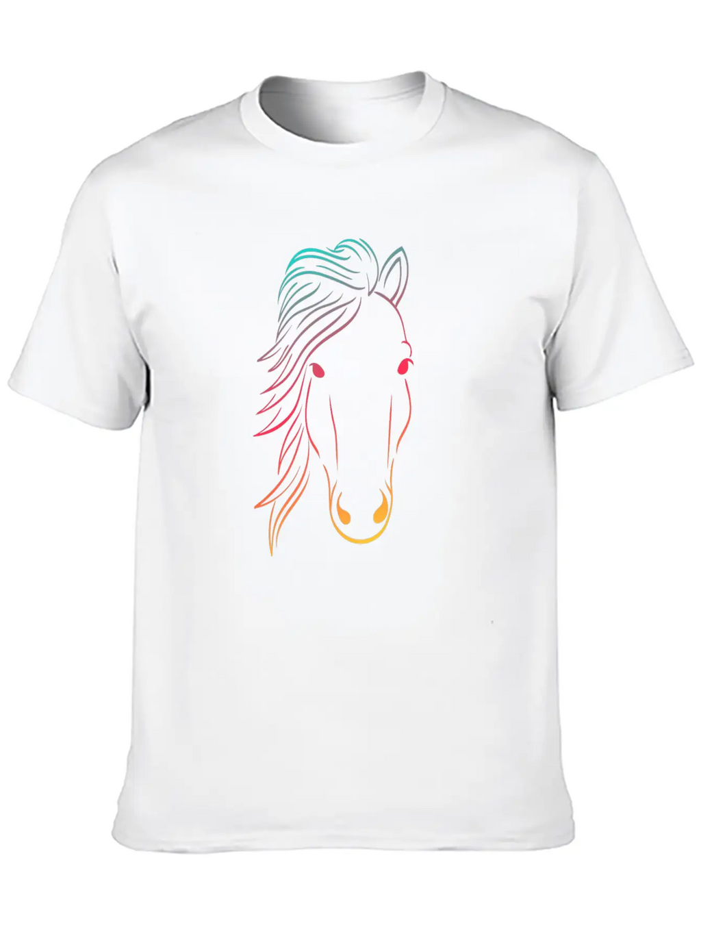 Minimal Neon Horse Design Horsing Shirt For Horse Breathable Soft Cotton T-Shirt – Timeless Casual Look