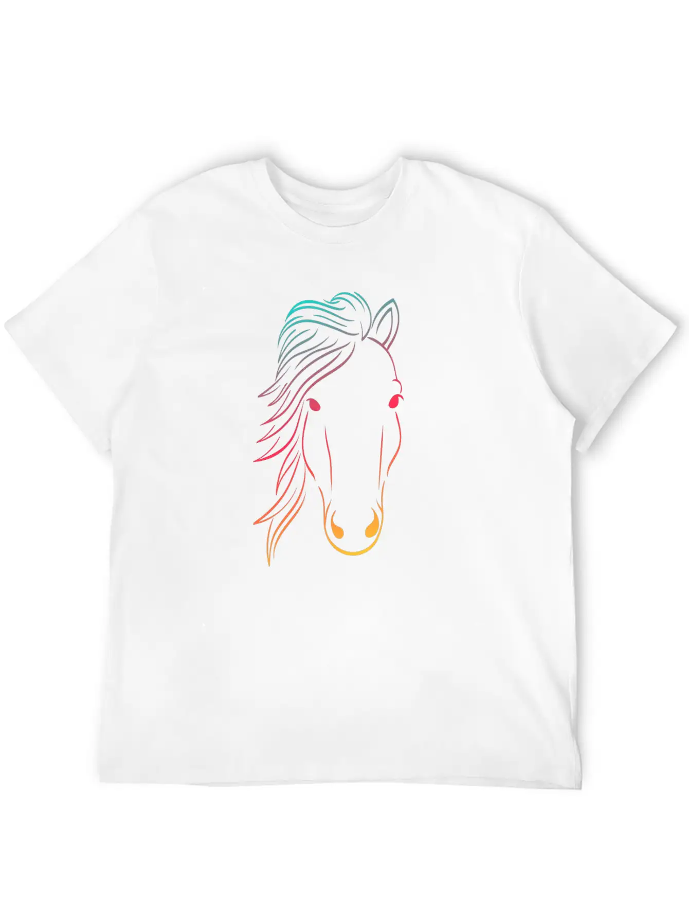 Minimal Neon Horse Design Horsing Shirt For Horse Breathable Soft Cotton T-Shirt – Timeless Casual Look