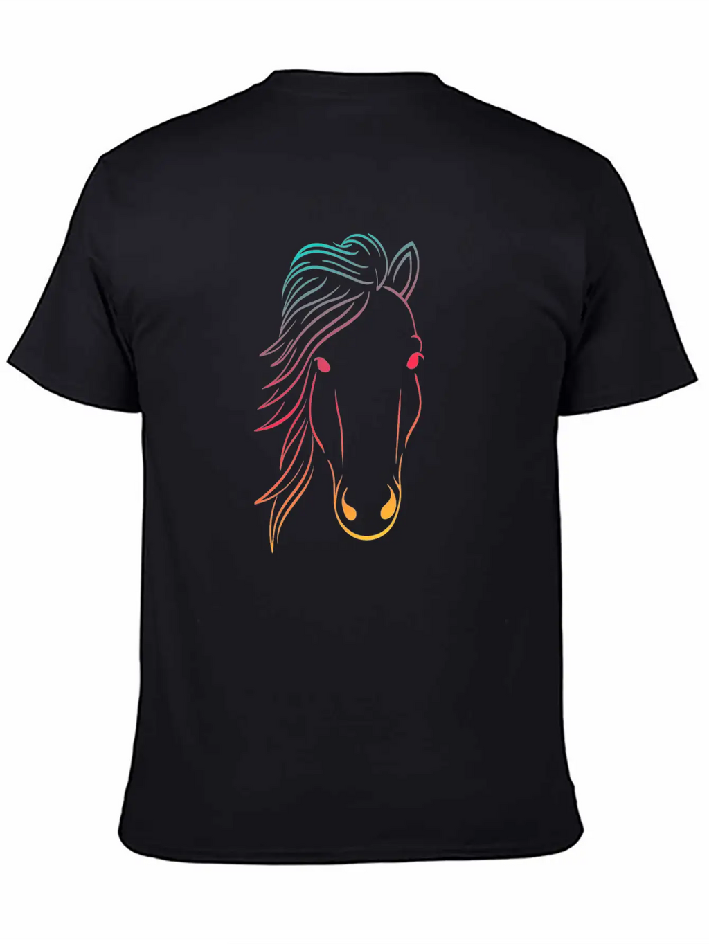 Minimal Neon Horse Design Horsing Shirt For Horse Breathable Soft Cotton T-Shirt – Timeless Casual Look
