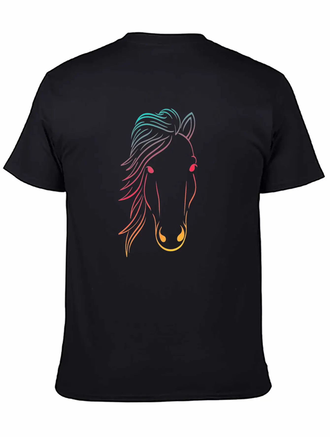Minimal Neon Horse Design Horsing Shirt For Horse Breathable Soft Cotton T-Shirt – Timeless Casual Look