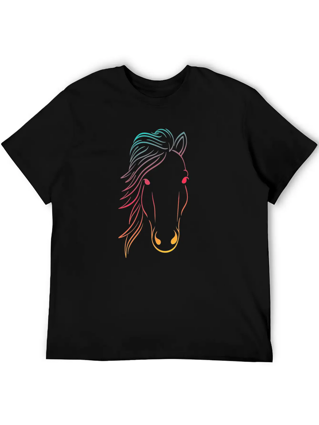 Minimal Neon Horse Design Horsing Shirt For Horse Breathable Soft Cotton T-Shirt – Timeless Casual Look