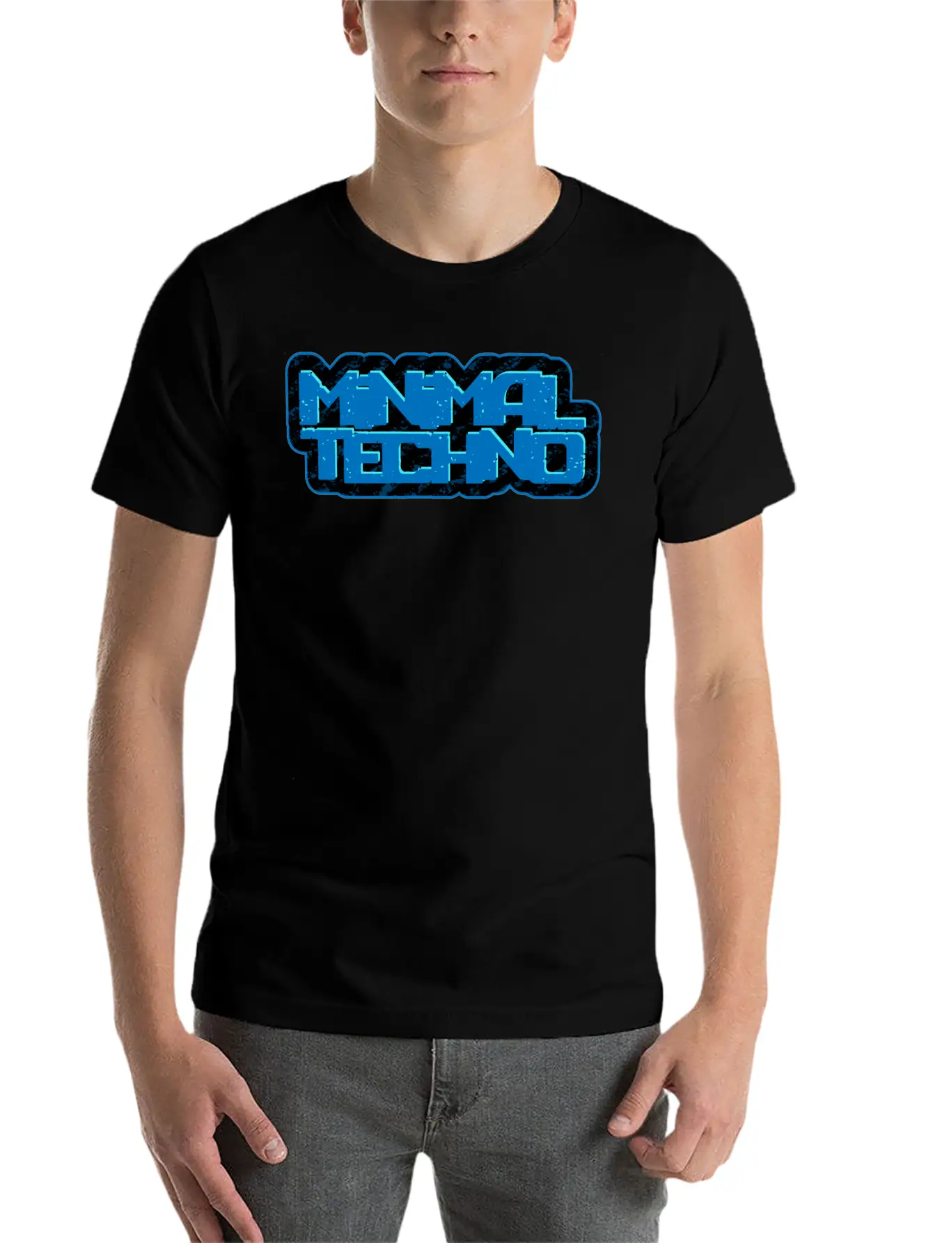 Minimal Techno | We Love Minimal Techno Blue Remix Breathable Soft Cotton T-Shirt – Timeless Casual Look