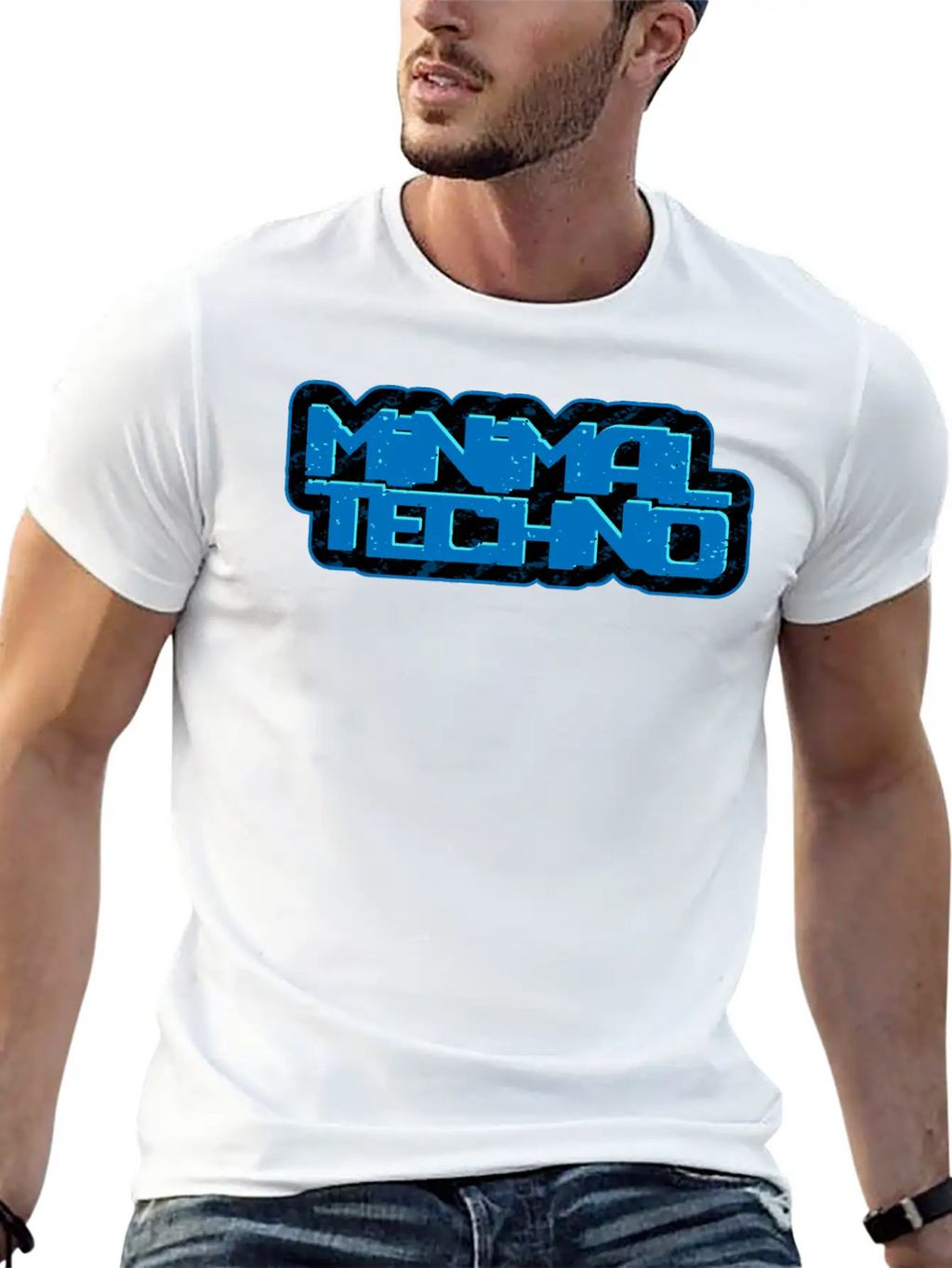 Minimal Techno | We Love Minimal Techno Blue Remix Breathable Soft Cotton T-Shirt – Timeless Casual Look