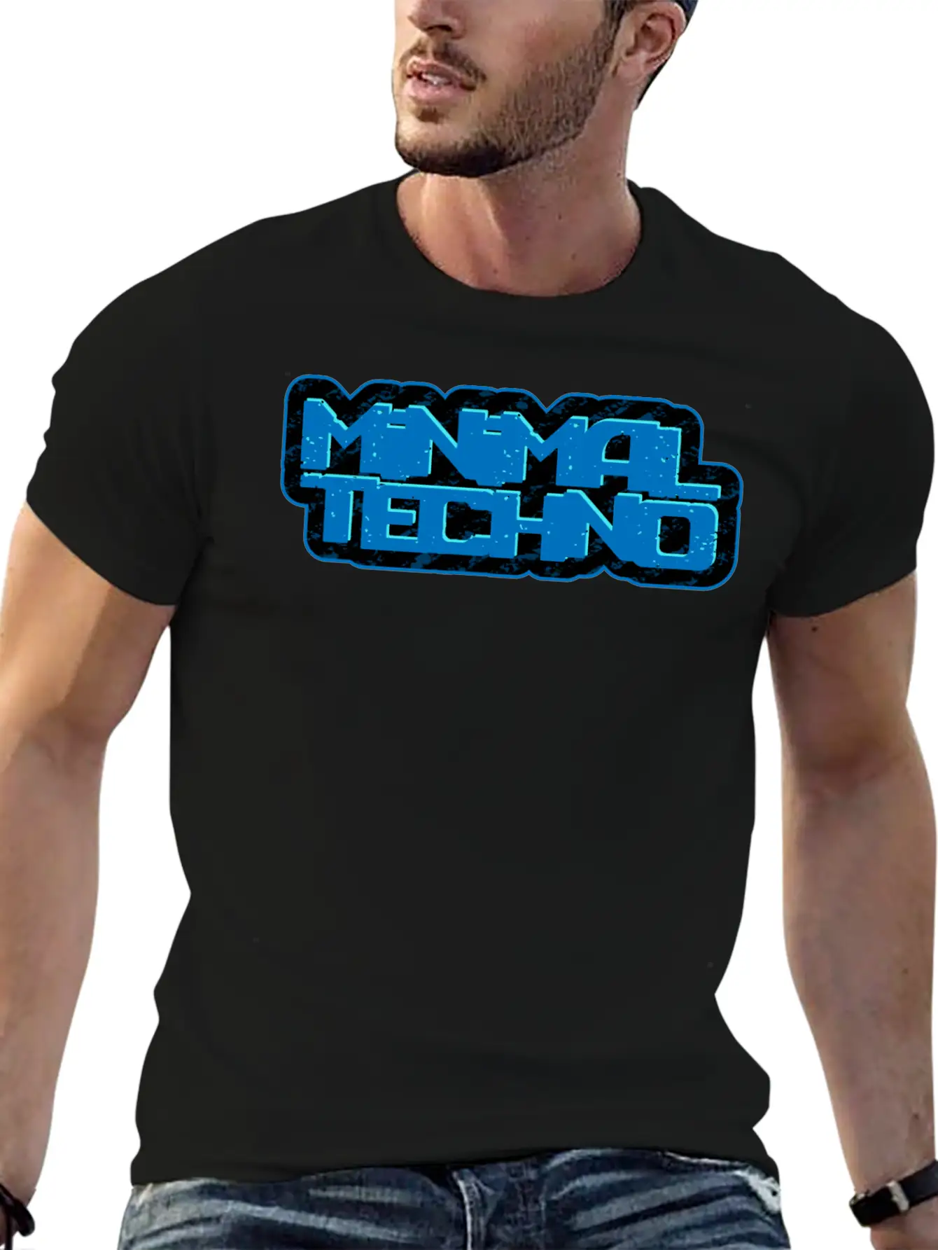 Minimal Techno | We Love Minimal Techno Blue Remix Breathable Soft Cotton T-Shirt – Timeless Casual Look