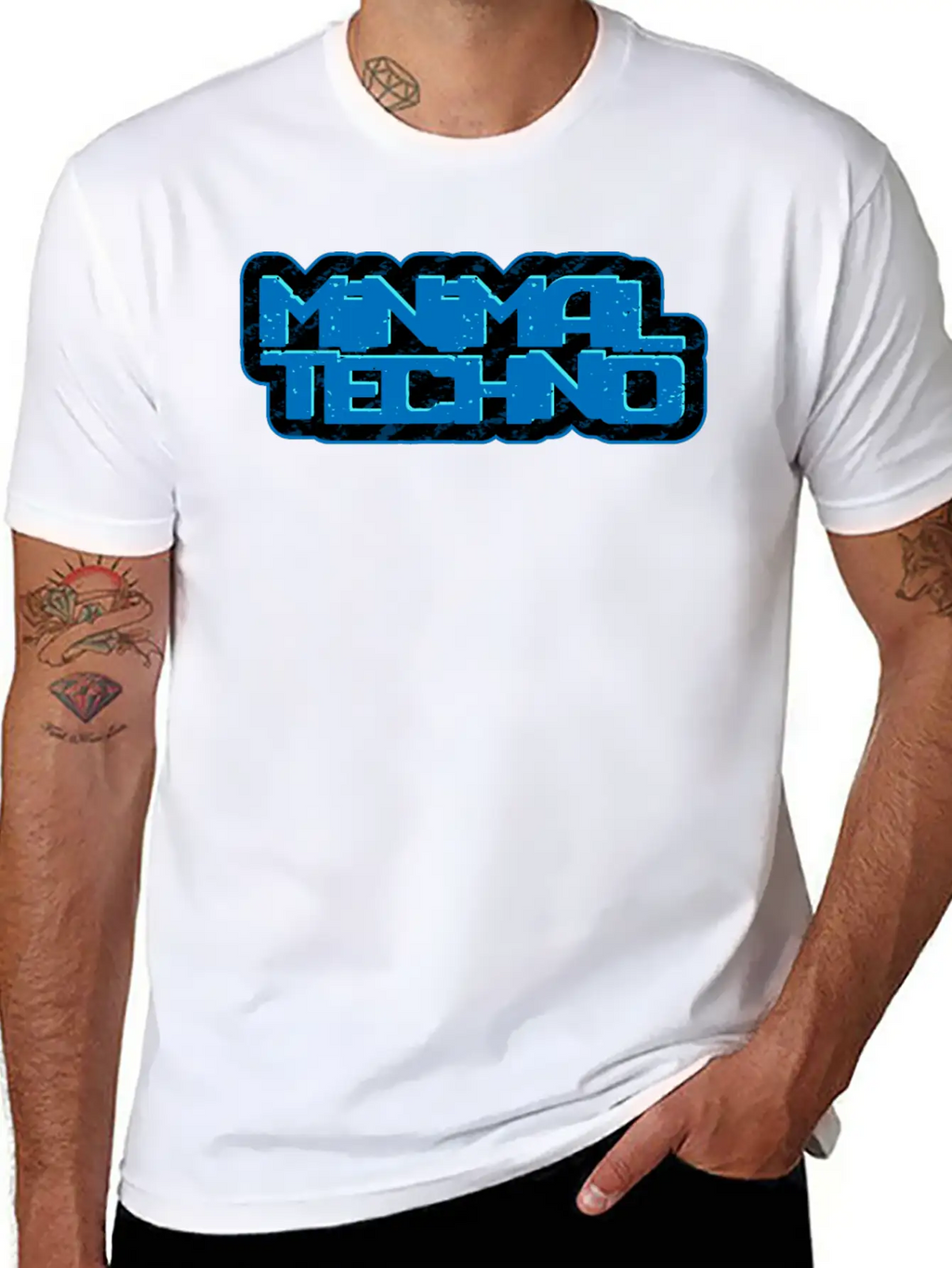 Minimal Techno | We Love Minimal Techno Blue Remix Breathable Soft Cotton T-Shirt – Timeless Casual Look