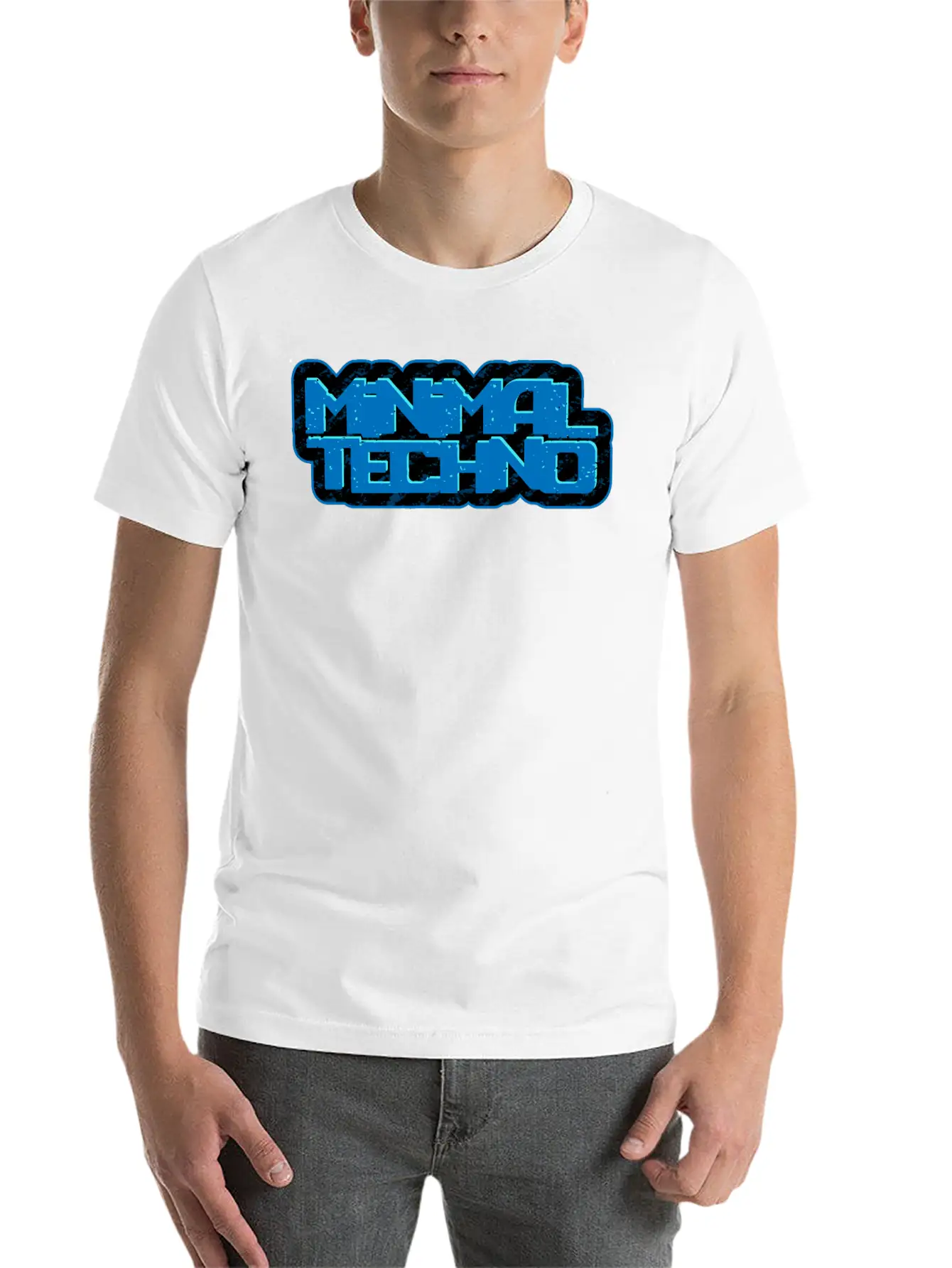 Minimal Techno | We Love Minimal Techno Blue Remix Breathable Soft Cotton T-Shirt – Timeless Casual Look