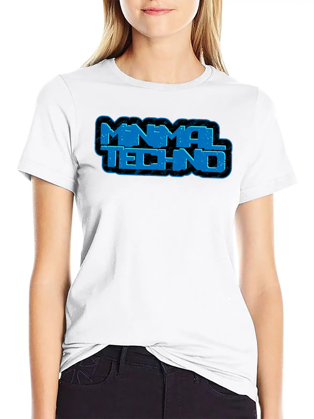 Minimal Techno | We Love Minimal Techno Blue Remix Breathable Soft Cotton T-Shirt – Timeless Casual Look