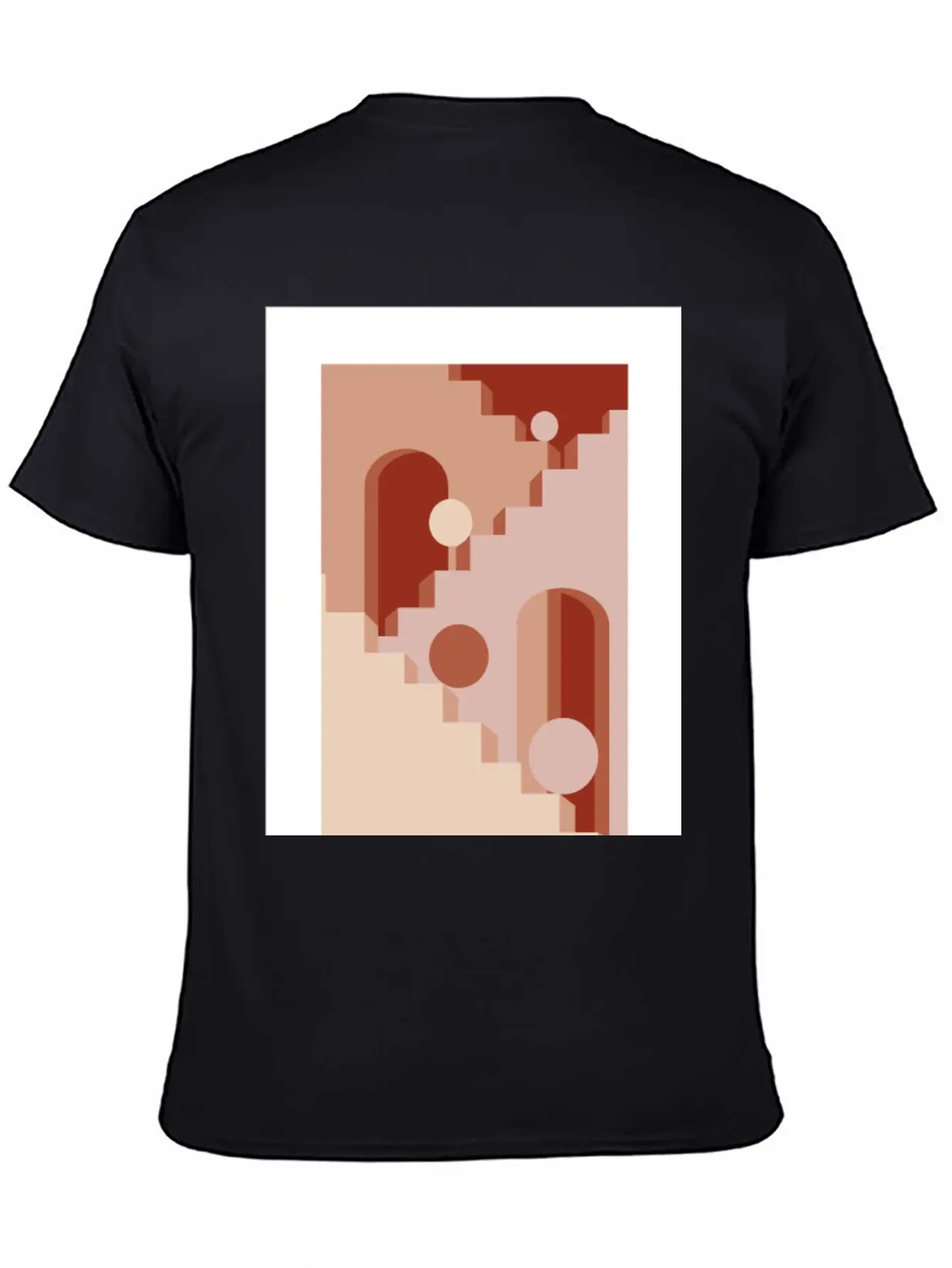 Minimalist Architecture Line Art Print - Soft Tone Classic Cotton Tee – Unisex Comfort For Any Season