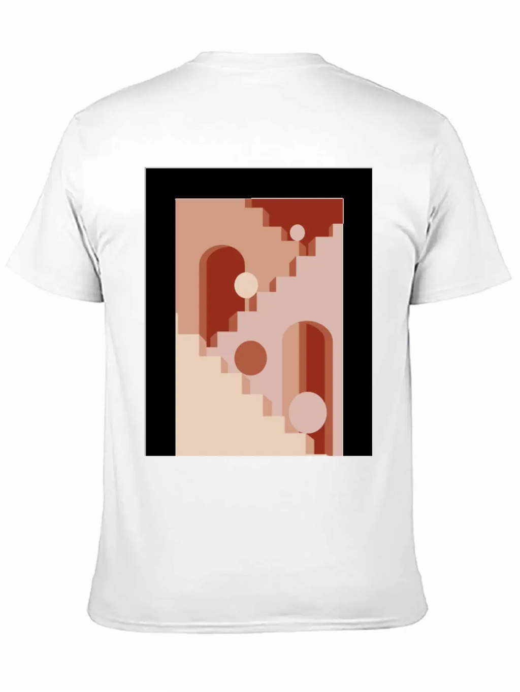 Minimalist Architecture Line Art Print - Soft Tone Classic Cotton Tee – Unisex Comfort For Any Season