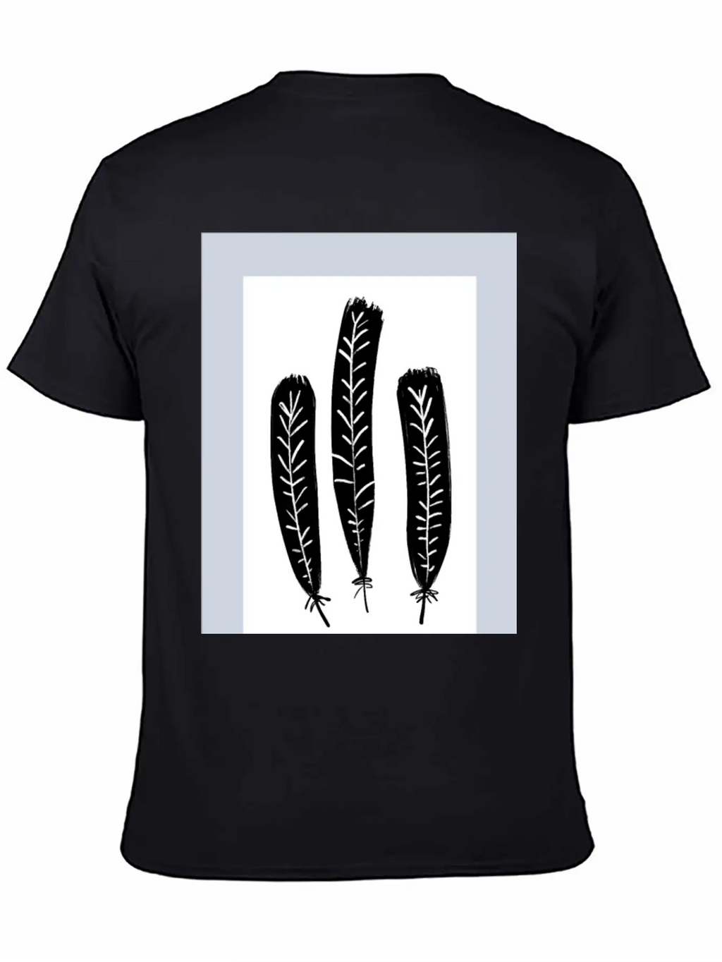 Minimalist Leaf Trio Line Art Print - Soft Pastel Essential Cotton Tee For Daily Outfits – Unisex Style