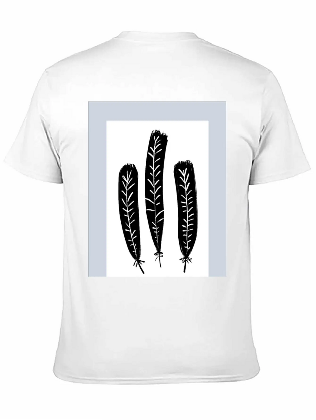 Minimalist Leaf Trio Line Art Print - Soft Pastel Essential Cotton Tee For Daily Outfits – Unisex Style