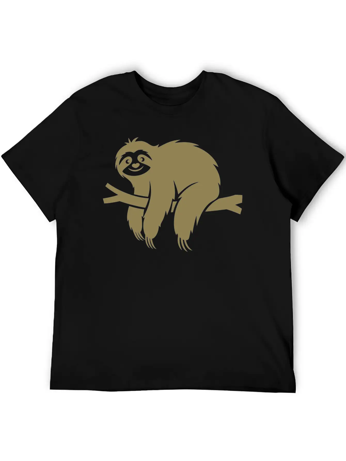 Minimalist Sloth Relaxed On A Branch Essential Cotton Tee For Daily Outfits – Unisex Style