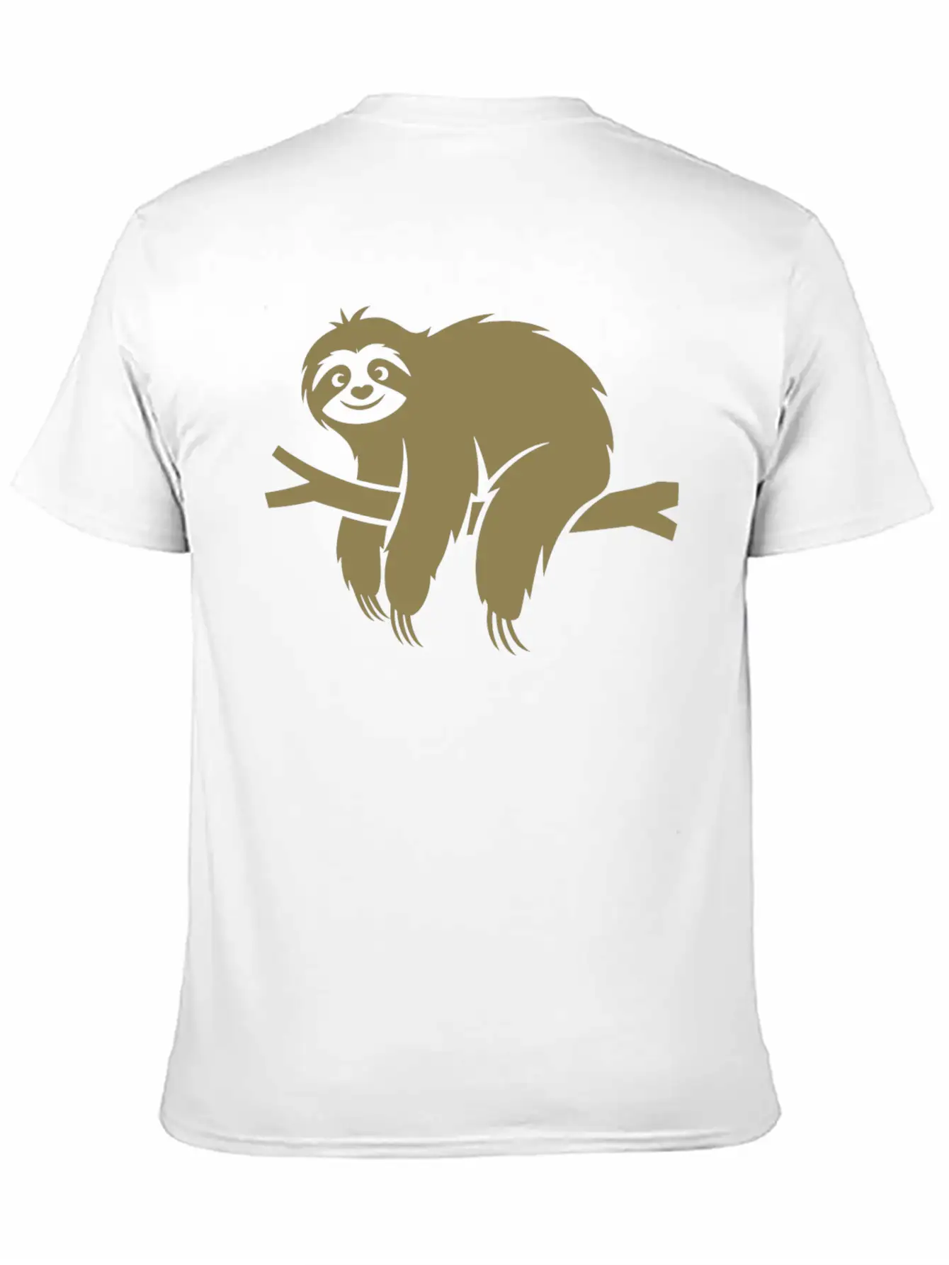 Minimalist Sloth Relaxed On A Branch Essential Cotton Tee For Daily Outfits – Unisex Style