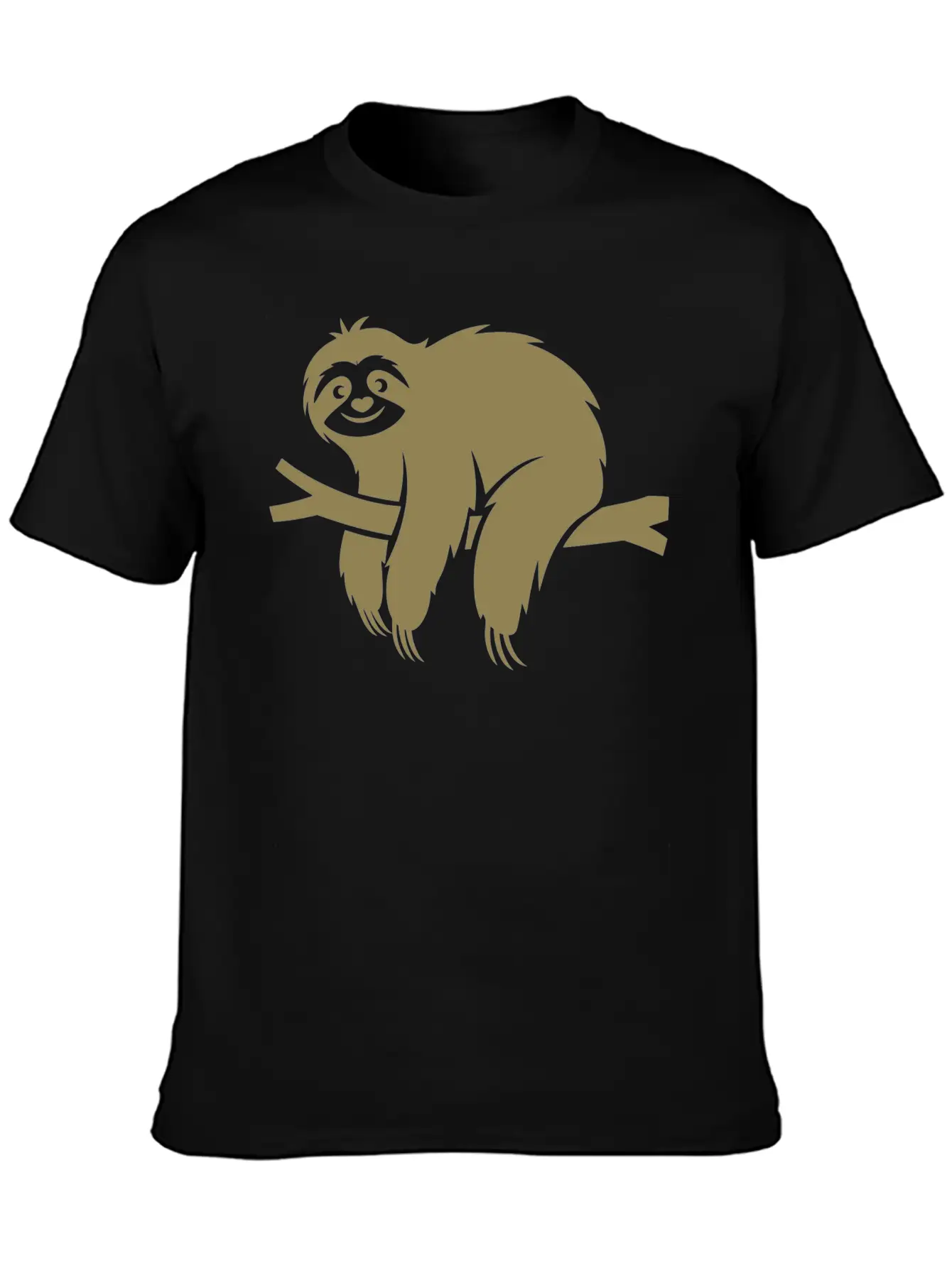 Minimalist Sloth Relaxed On A Branch Essential Cotton Tee For Daily Outfits – Unisex Style