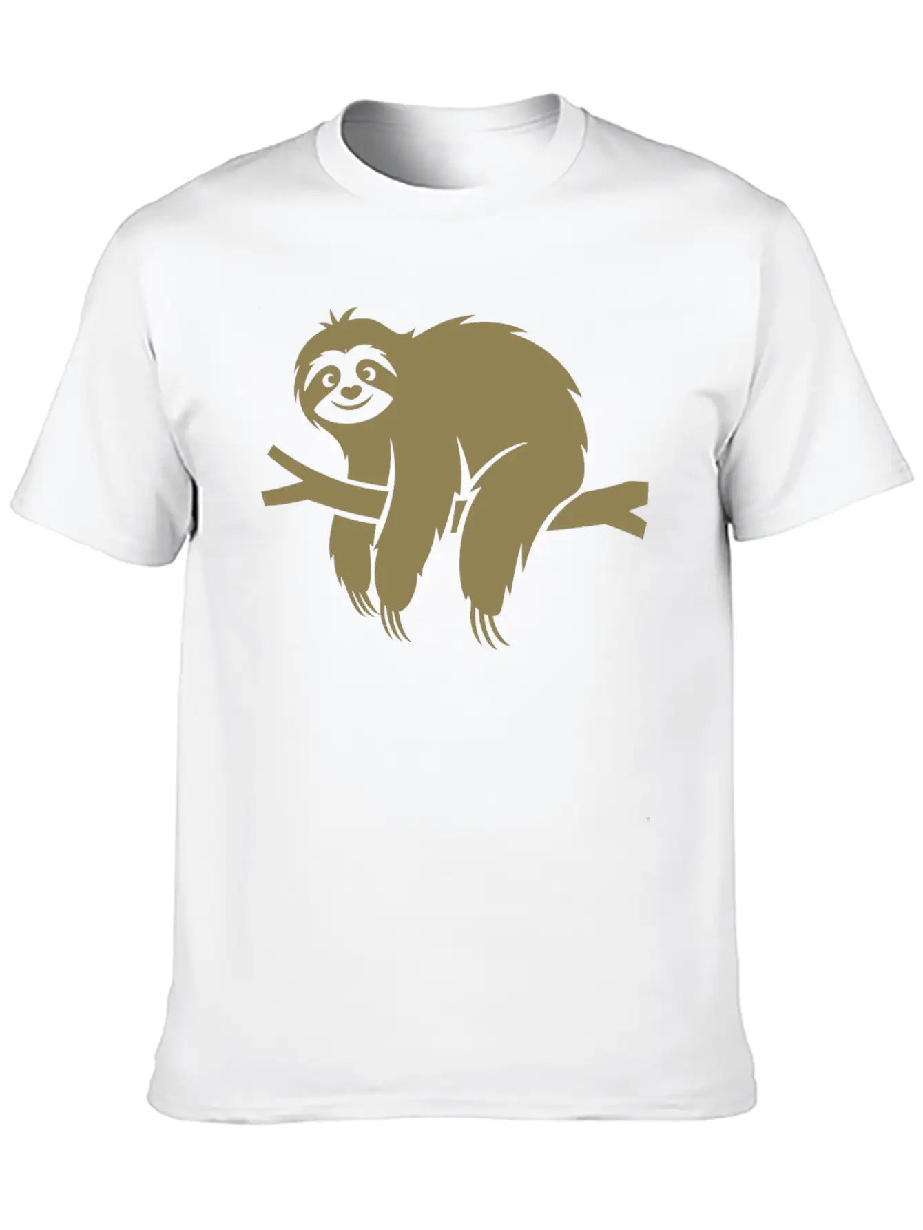 Minimalist Sloth Relaxed On A Branch Essential Cotton Tee For Daily Outfits – Unisex Style