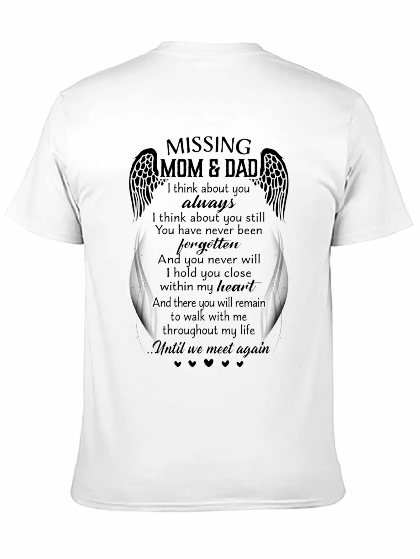 Missing Mom Dad I Think About You Always Timeless Short Sleeve Tee – Comfy And Minimalist Design