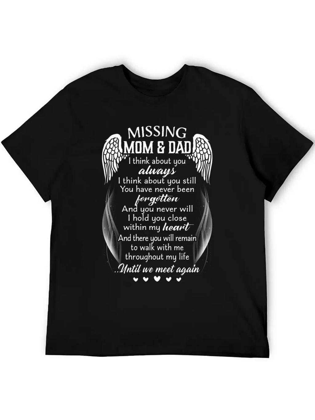 Missing Mom Dad I Think About You Always Timeless Short Sleeve Tee – Comfy And Minimalist Design