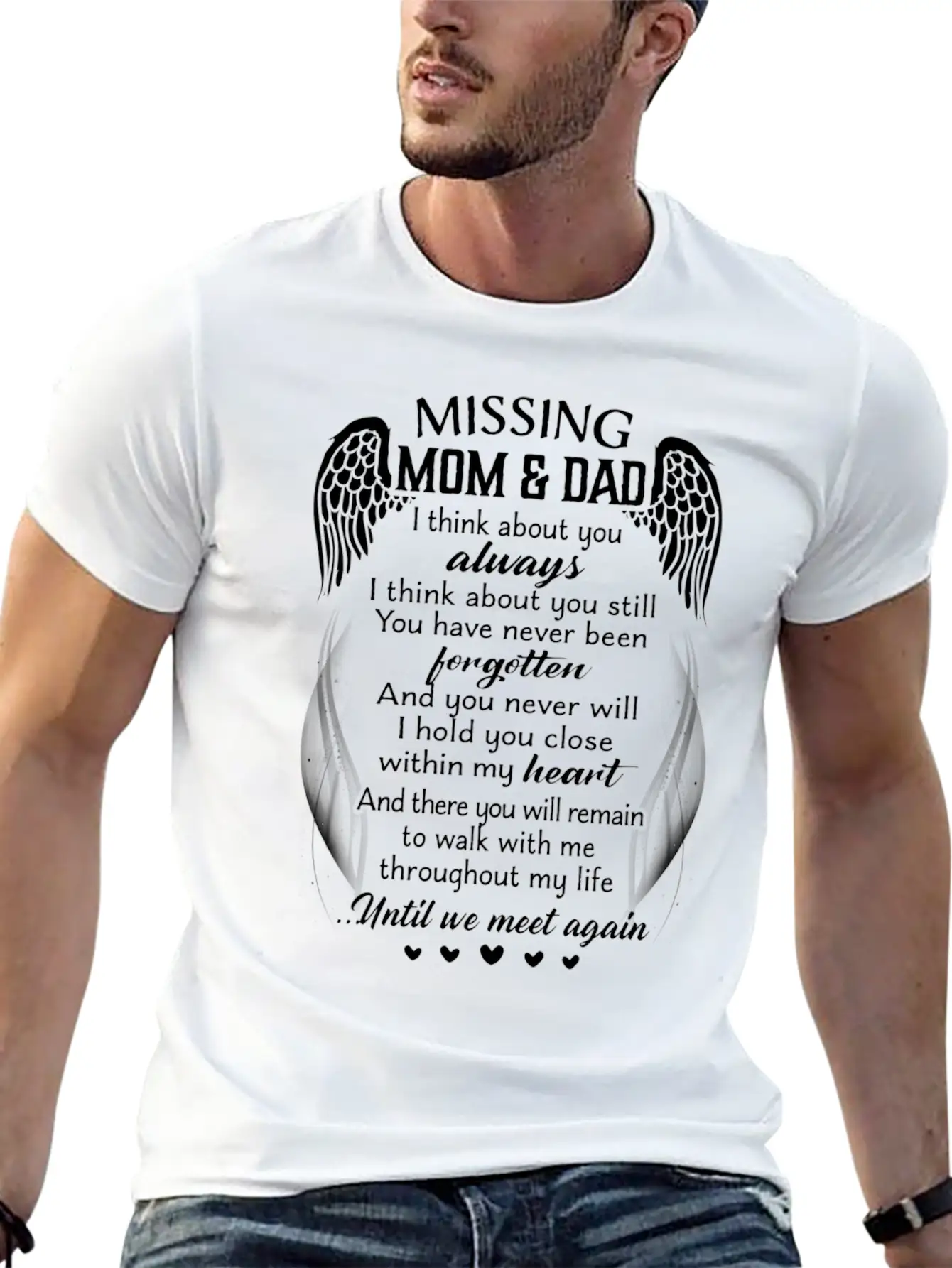 Missing Mom Dad I Think About You Always Timeless Short Sleeve Tee – Comfy And Minimalist Design