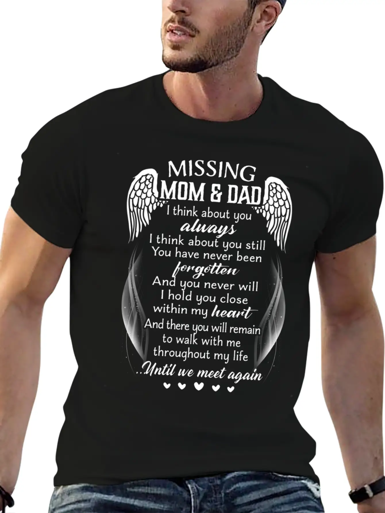 Missing Mom Dad I Think About You Always Timeless Short Sleeve Tee – Comfy And Minimalist Design