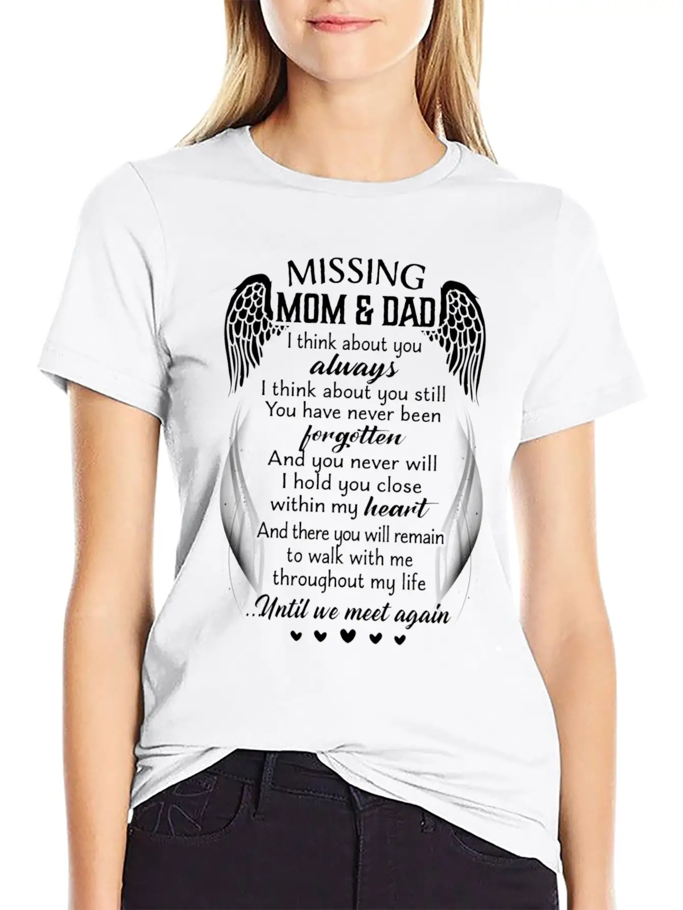 Missing Mom Dad I Think About You Always Timeless Short Sleeve Tee – Comfy And Minimalist Design