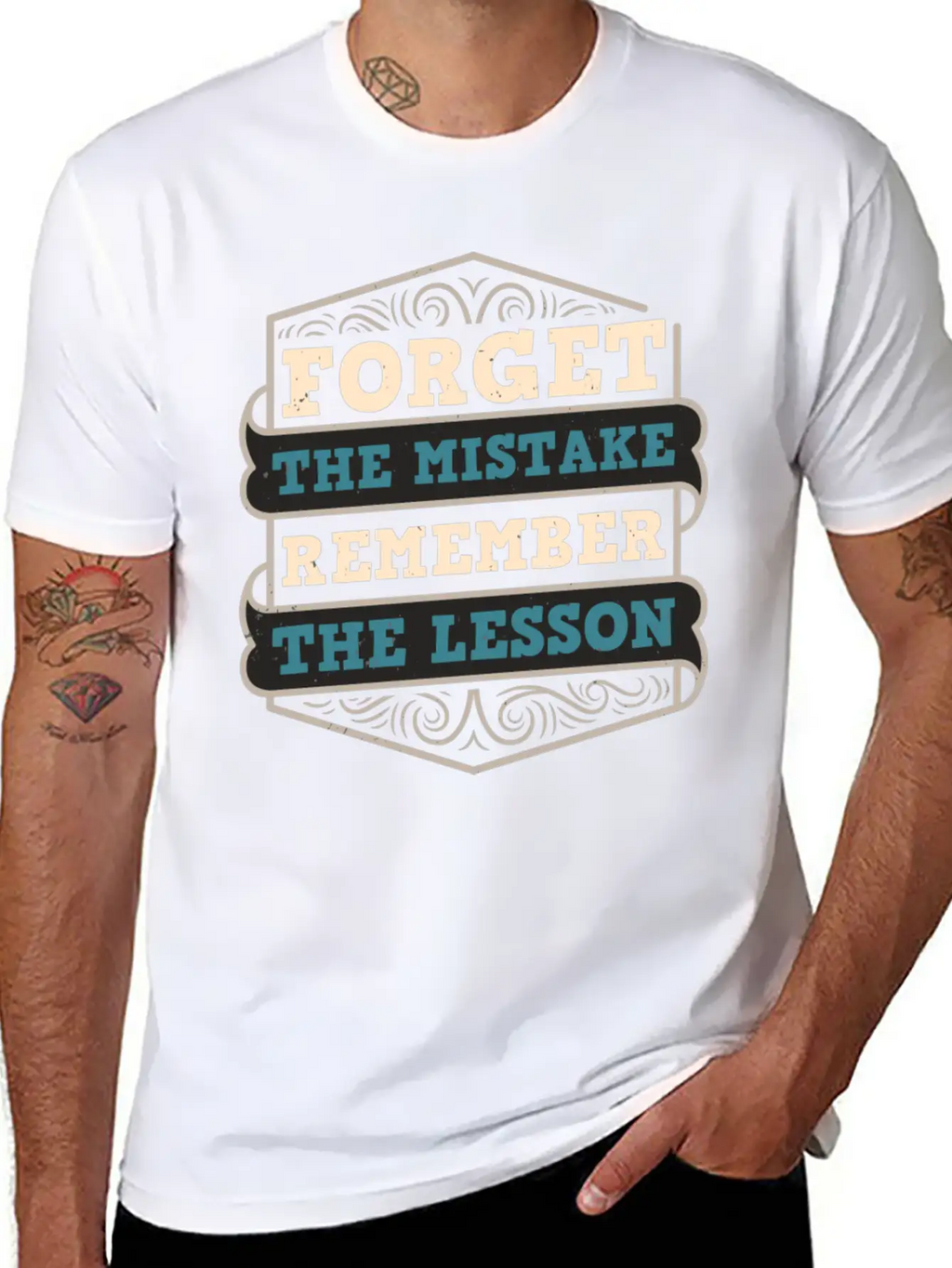 Mistakes Are Lessons Inspiration Motivation Stylish Everyday T-Shirt – Unisex Basic Cotton Tee