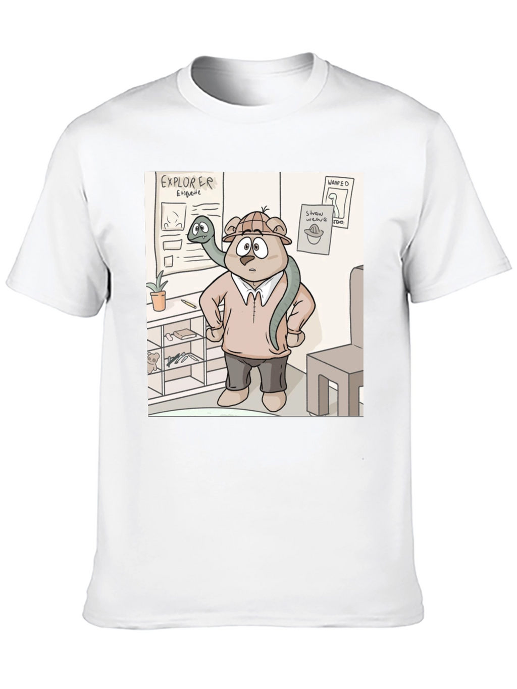 Cartoon Bear Explorer T-Shirt