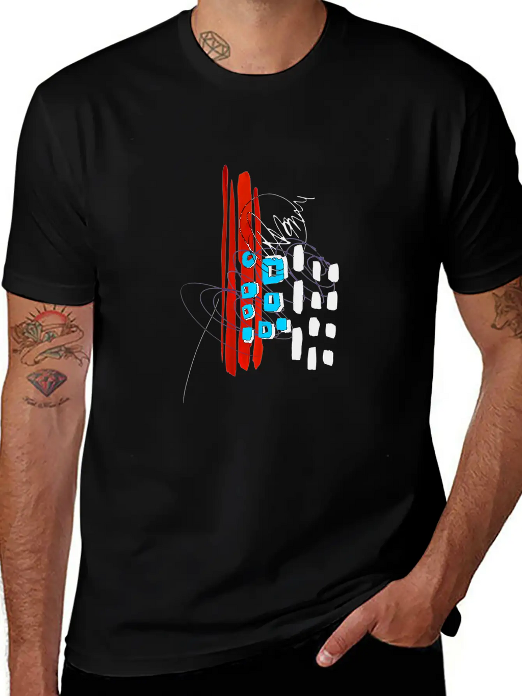 Modern Art Breathable Soft Cotton T-Shirt – Timeless Casual Look